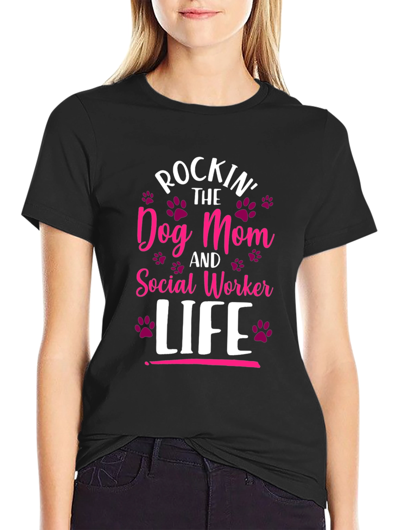 Rockin Dog Mom & Social Worker Life T-Shirt