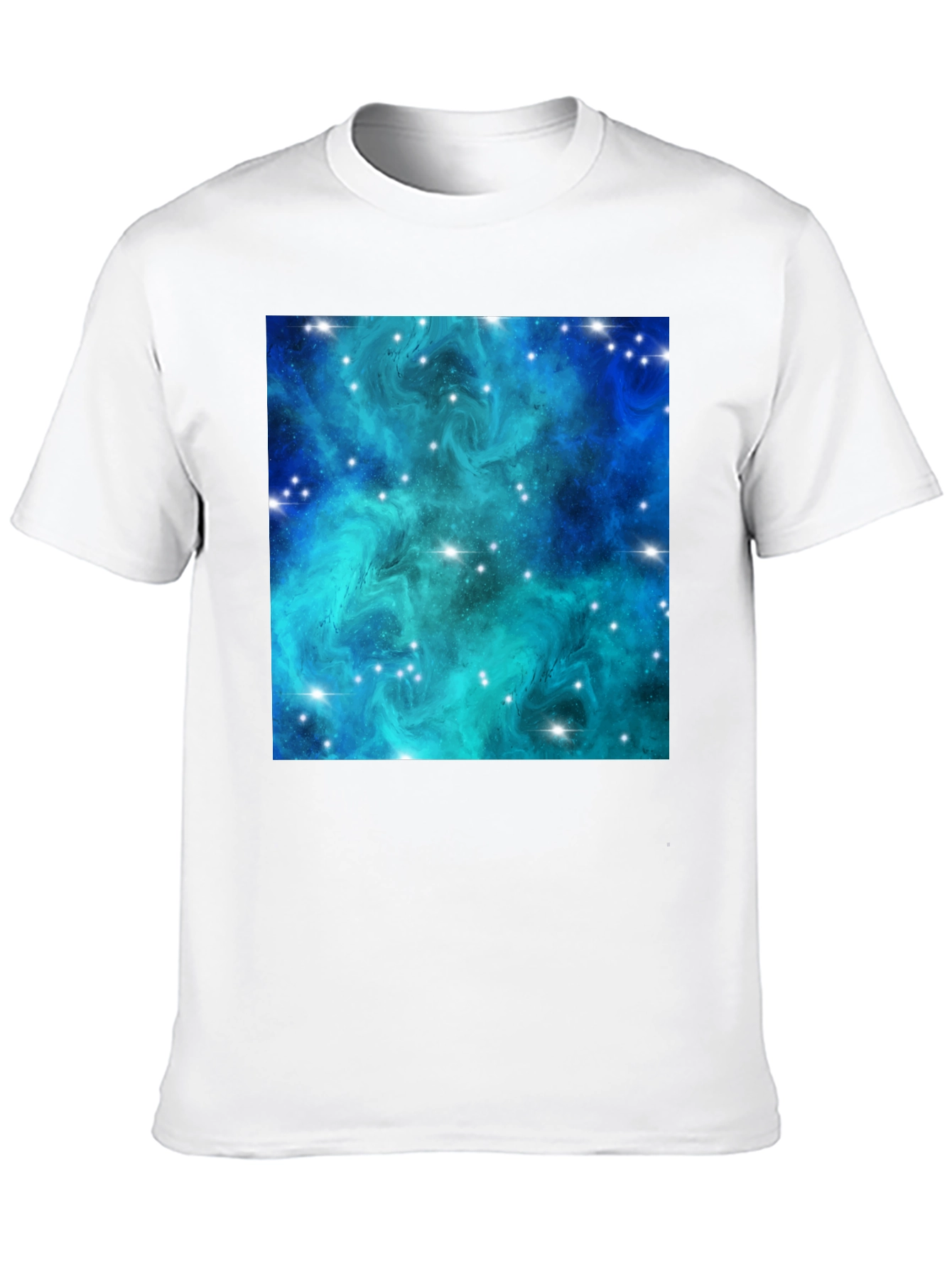 Nebula Galaxy Print Black T-Shirt
