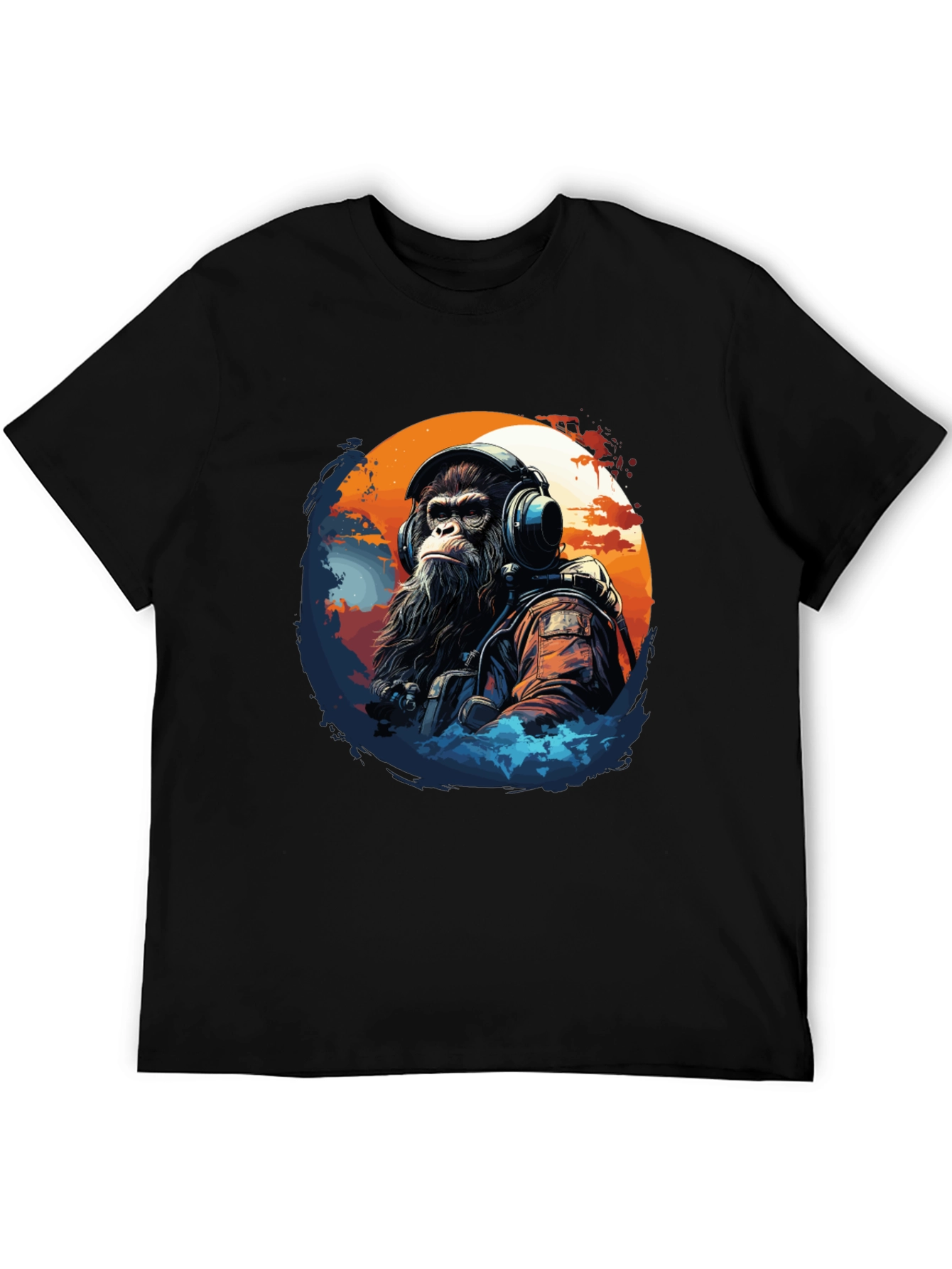 Ape Astronaut Graphic Tee - Black Cotton T-Shirt