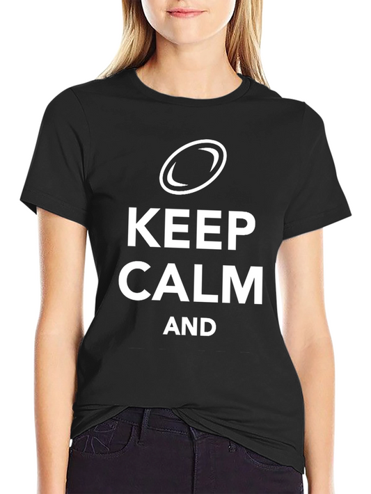 Keep Calm and Play Rugby Black T-Shirt