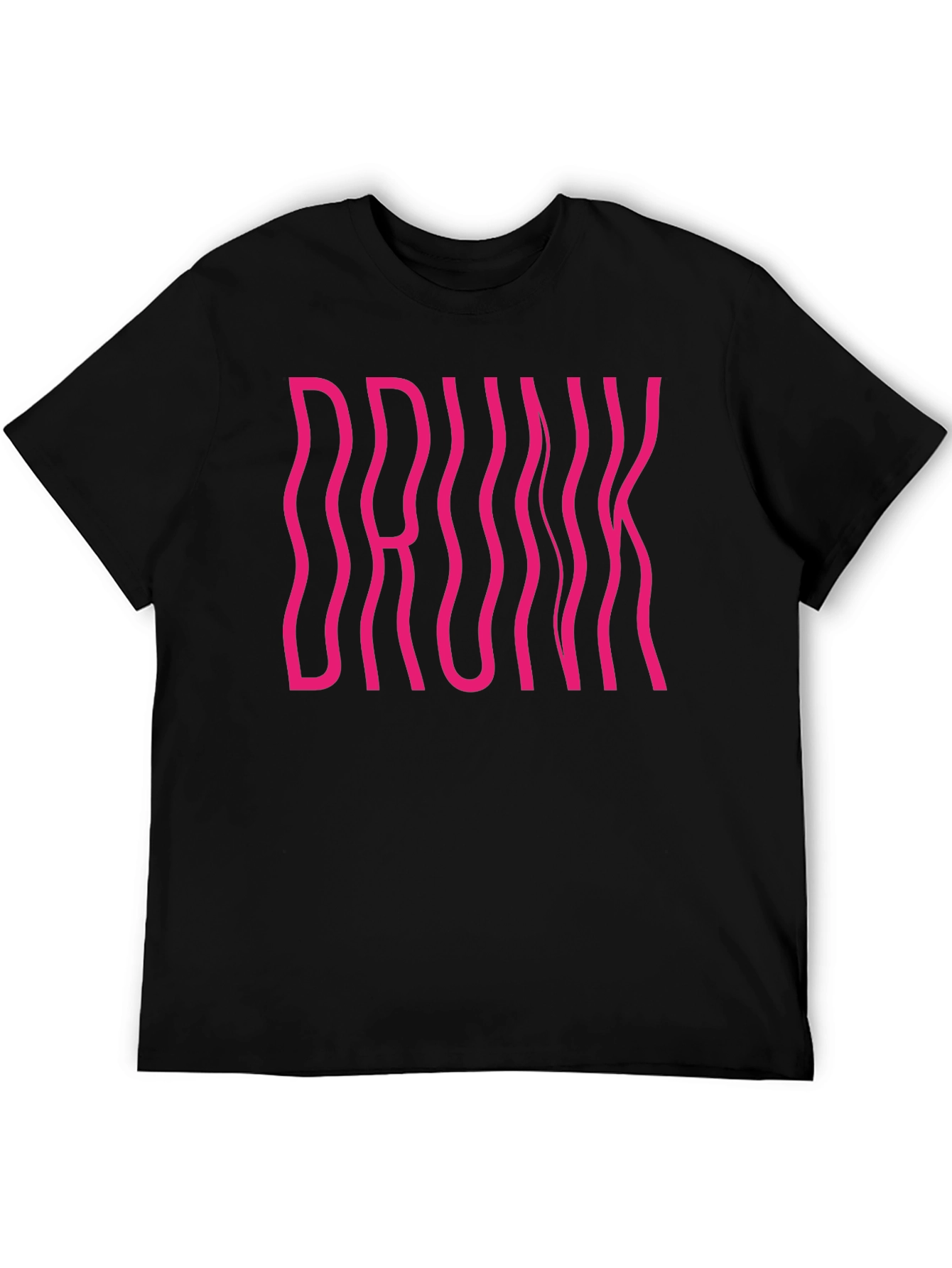 Drunk Graphic Tee - Black Cotton Crew Neck Shirt
