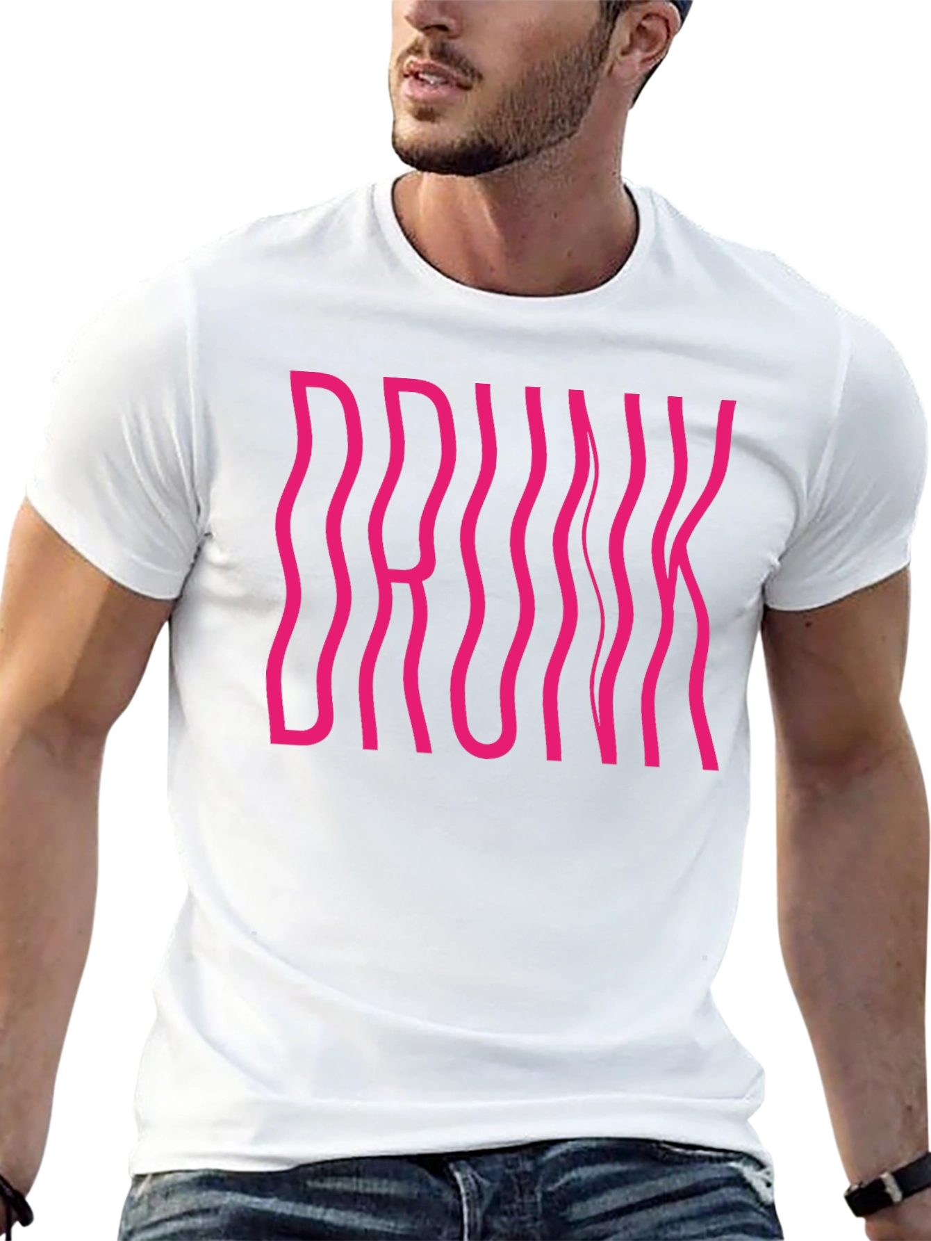Drunk Graphic Tee - Black Cotton Crew Neck Shirt