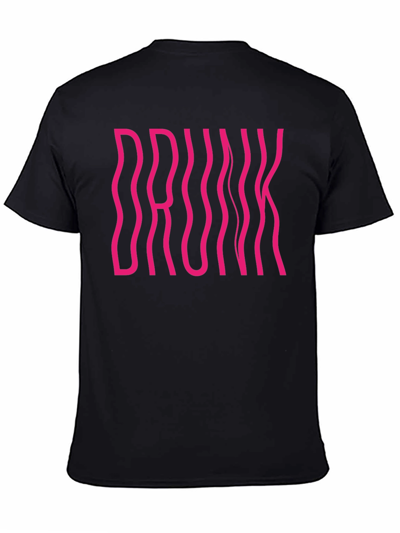 Drunk Graphic Tee - Black Cotton Crew Neck Shirt