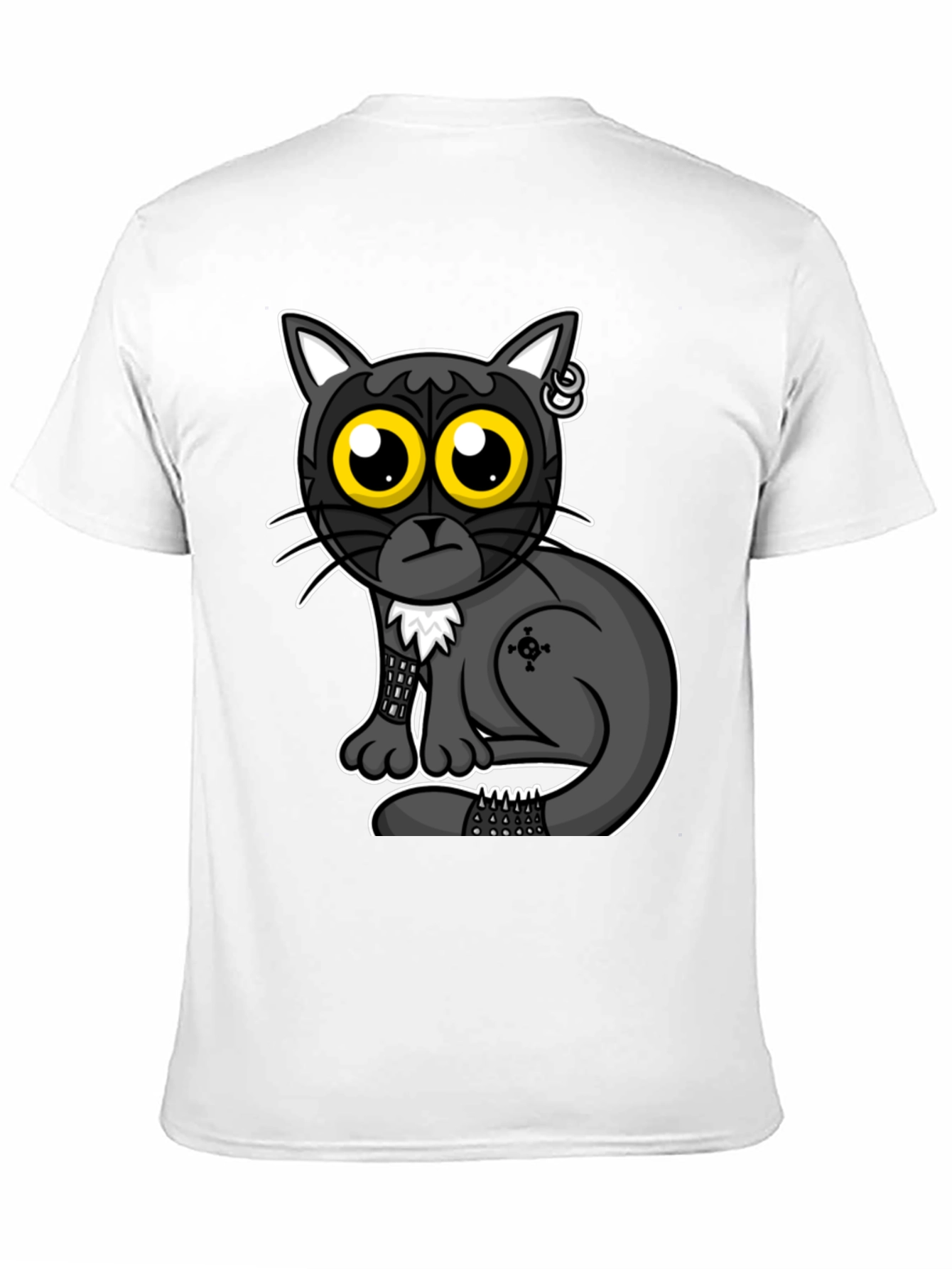 Gothic Cat T-Shirt - Cool Cartoon Design
