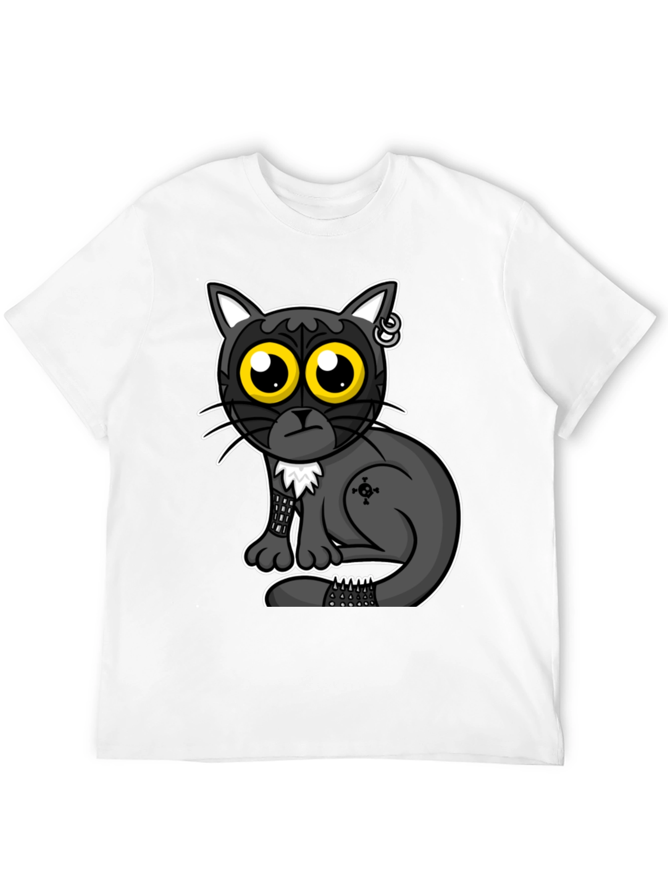 Gothic Cat T-Shirt - Cool Cartoon Design