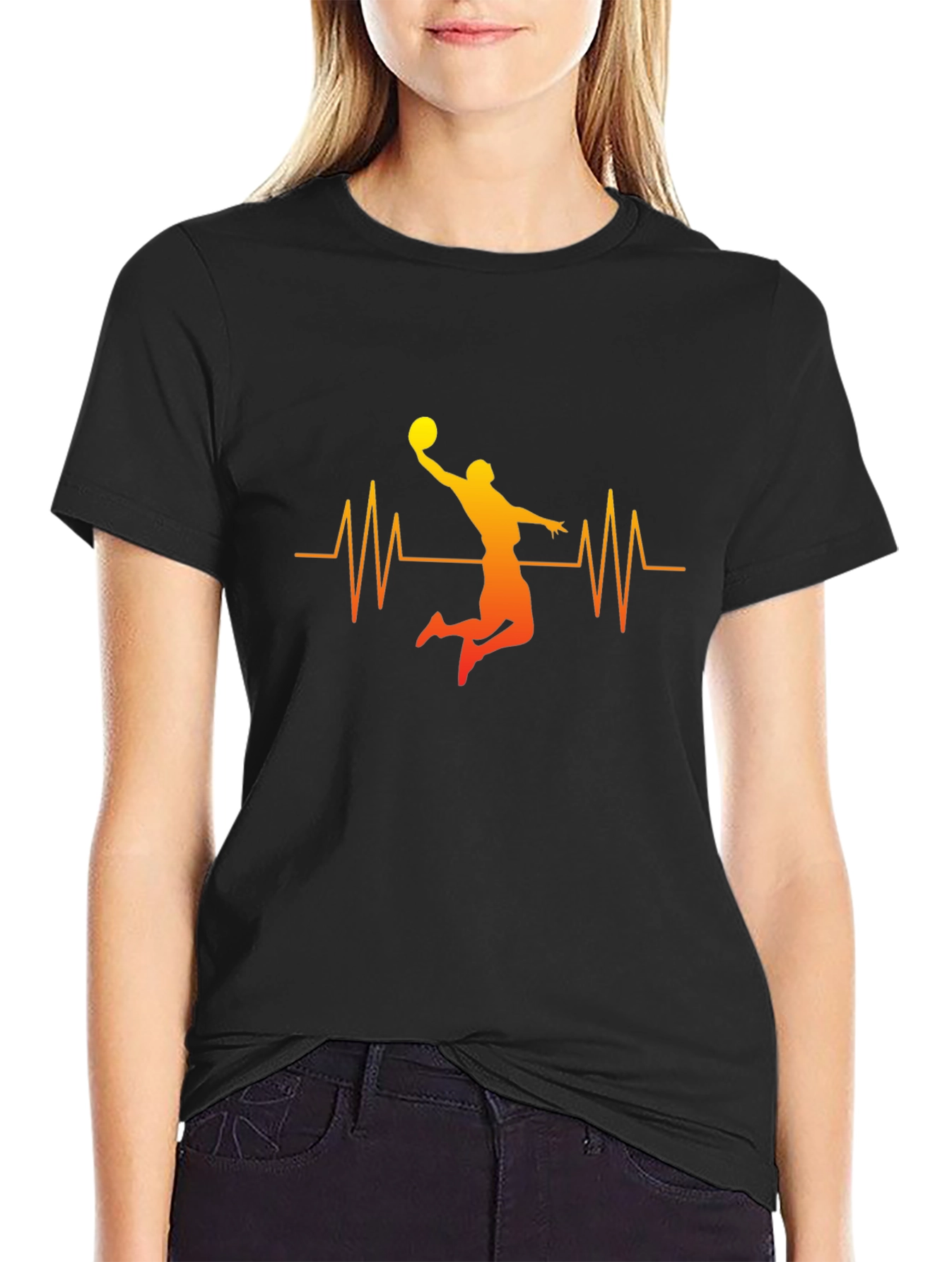 Basketball Heartbeat Graphic Tee - Stylish & Comfortable