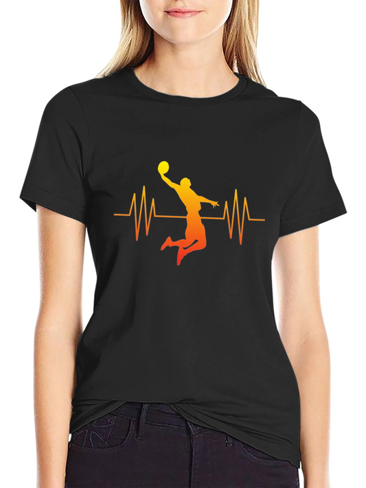 Basketball Heartbeat Graphic Tee - Stylish & Comfortable