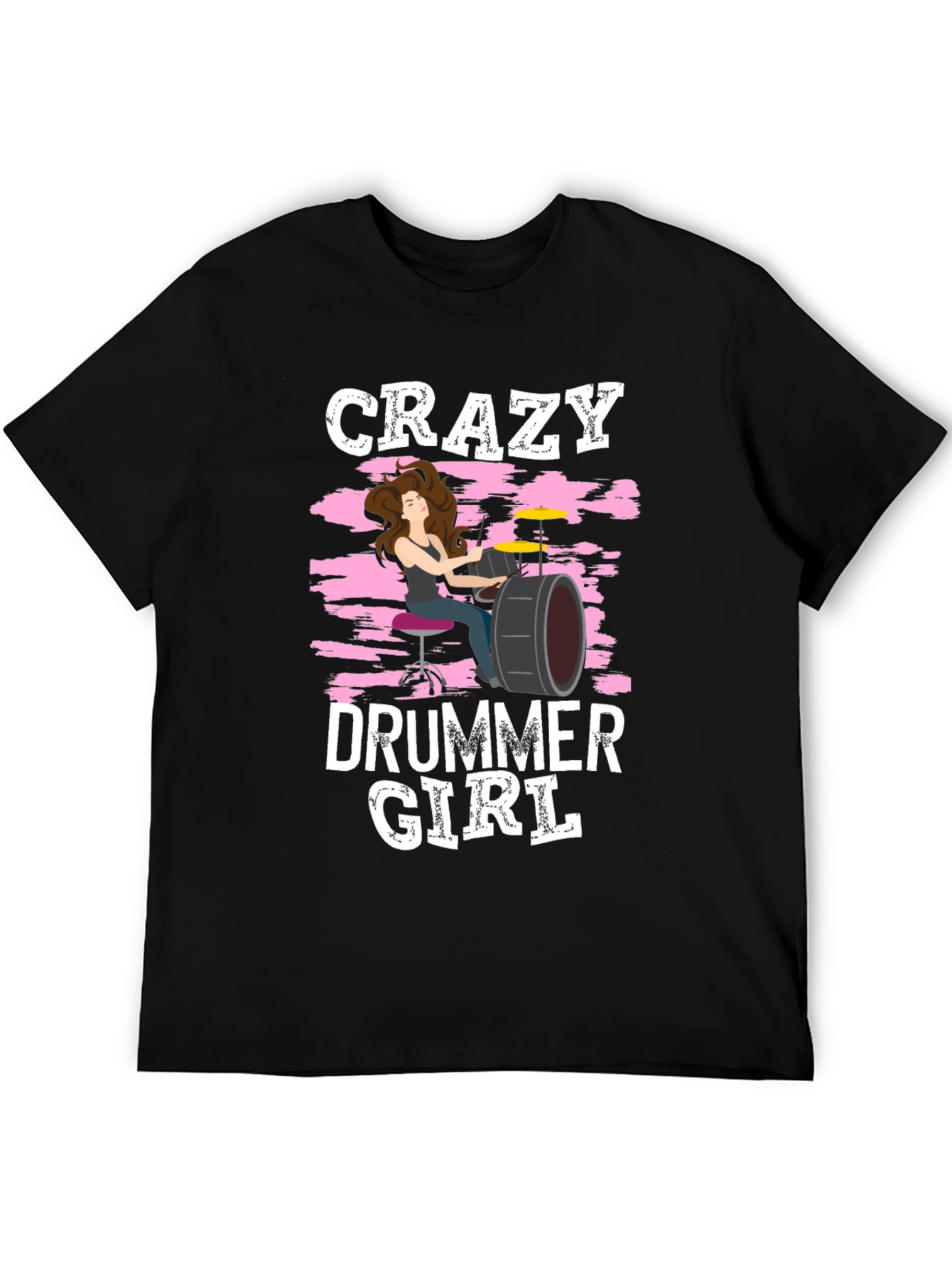 Crazy Drummer Girl T-Shirt - Rock and Roll Tee
