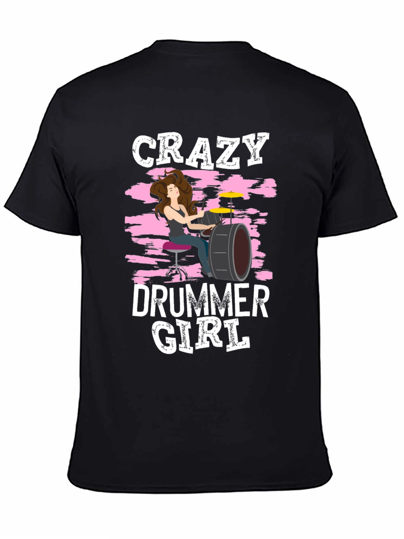 Crazy Drummer Girl T-Shirt - Rock and Roll Tee