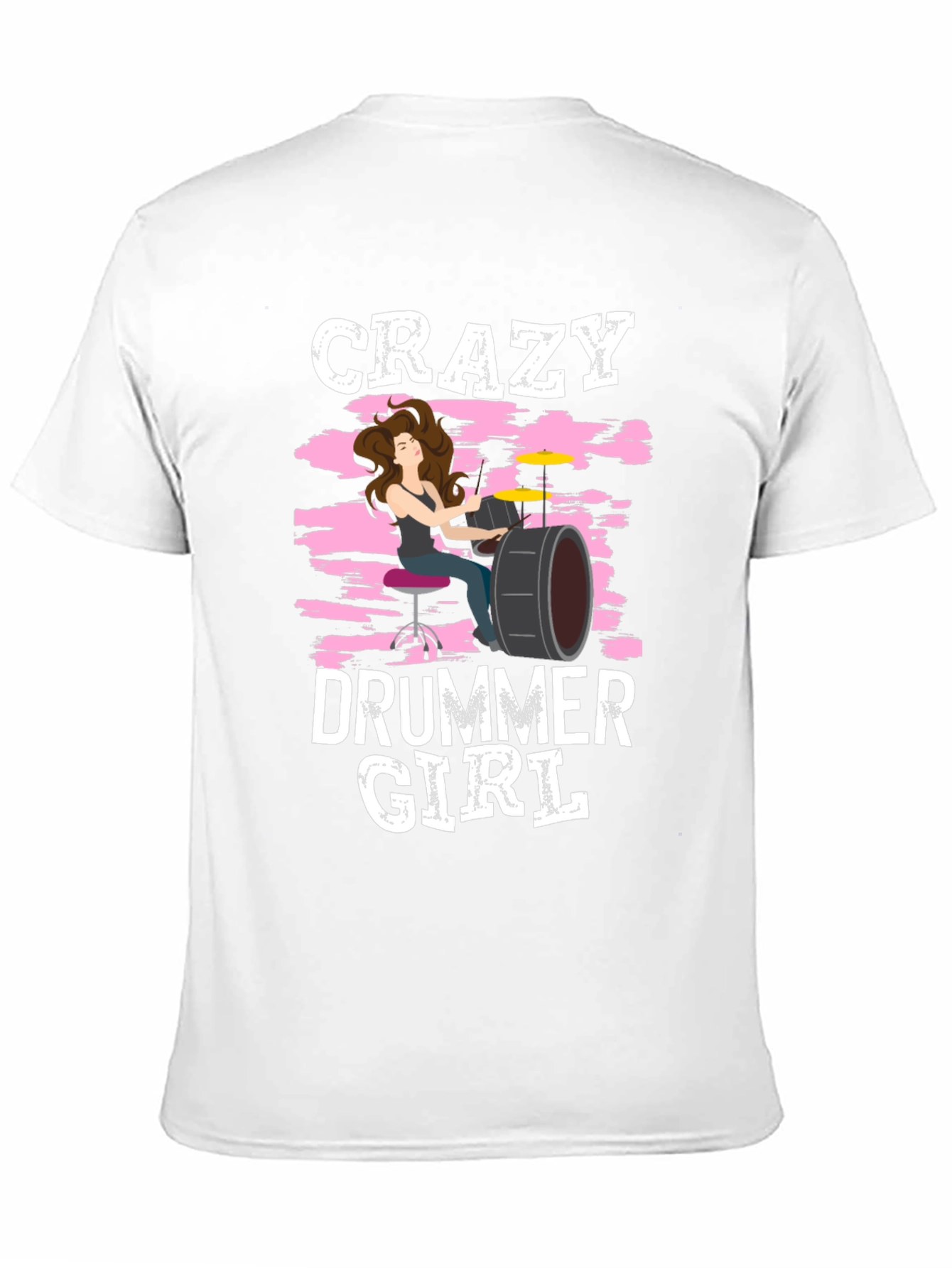 Crazy Drummer Girl T-Shirt - Rock and Roll Tee