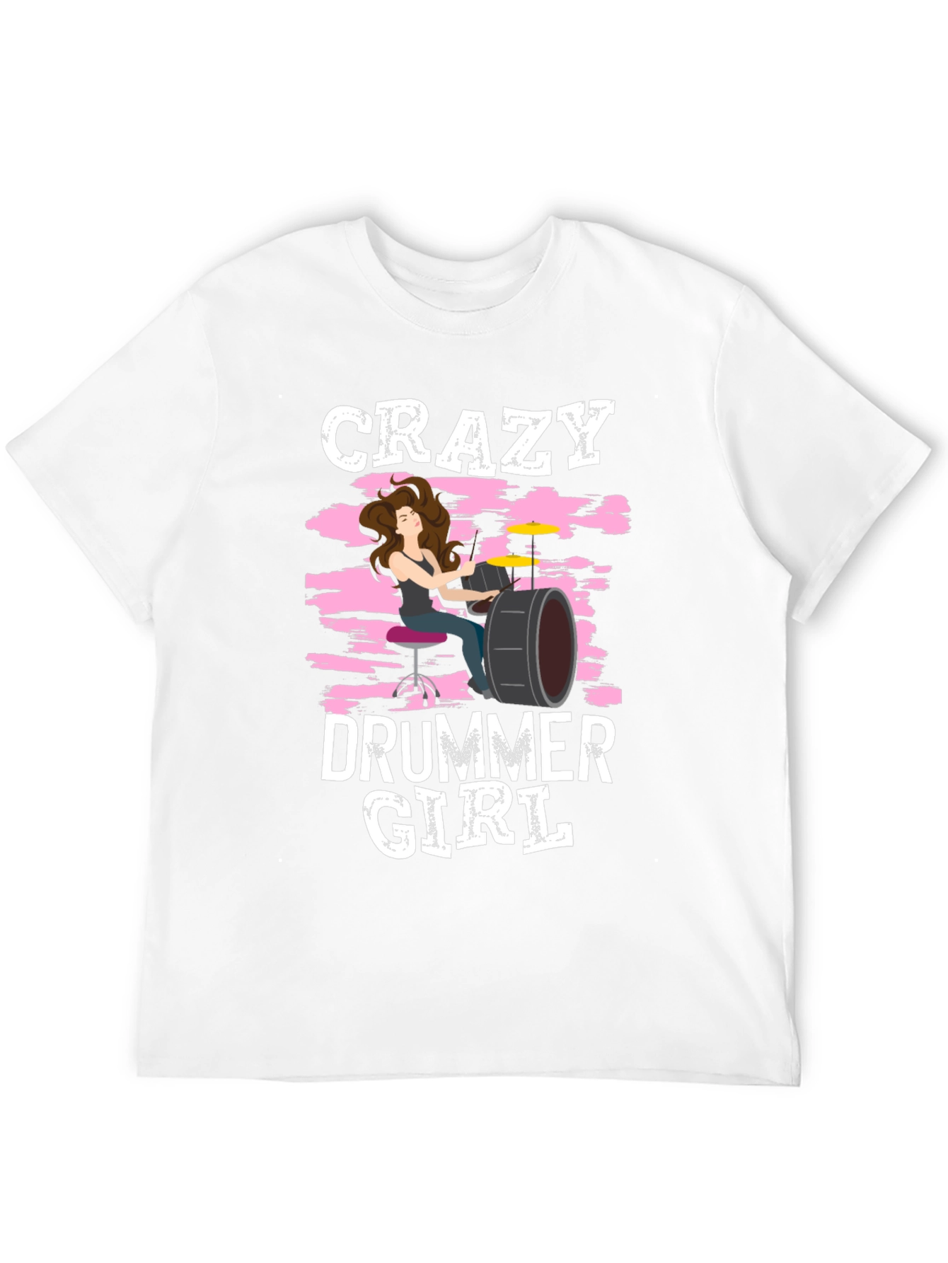 Crazy Drummer Girl T-Shirt - Rock and Roll Tee