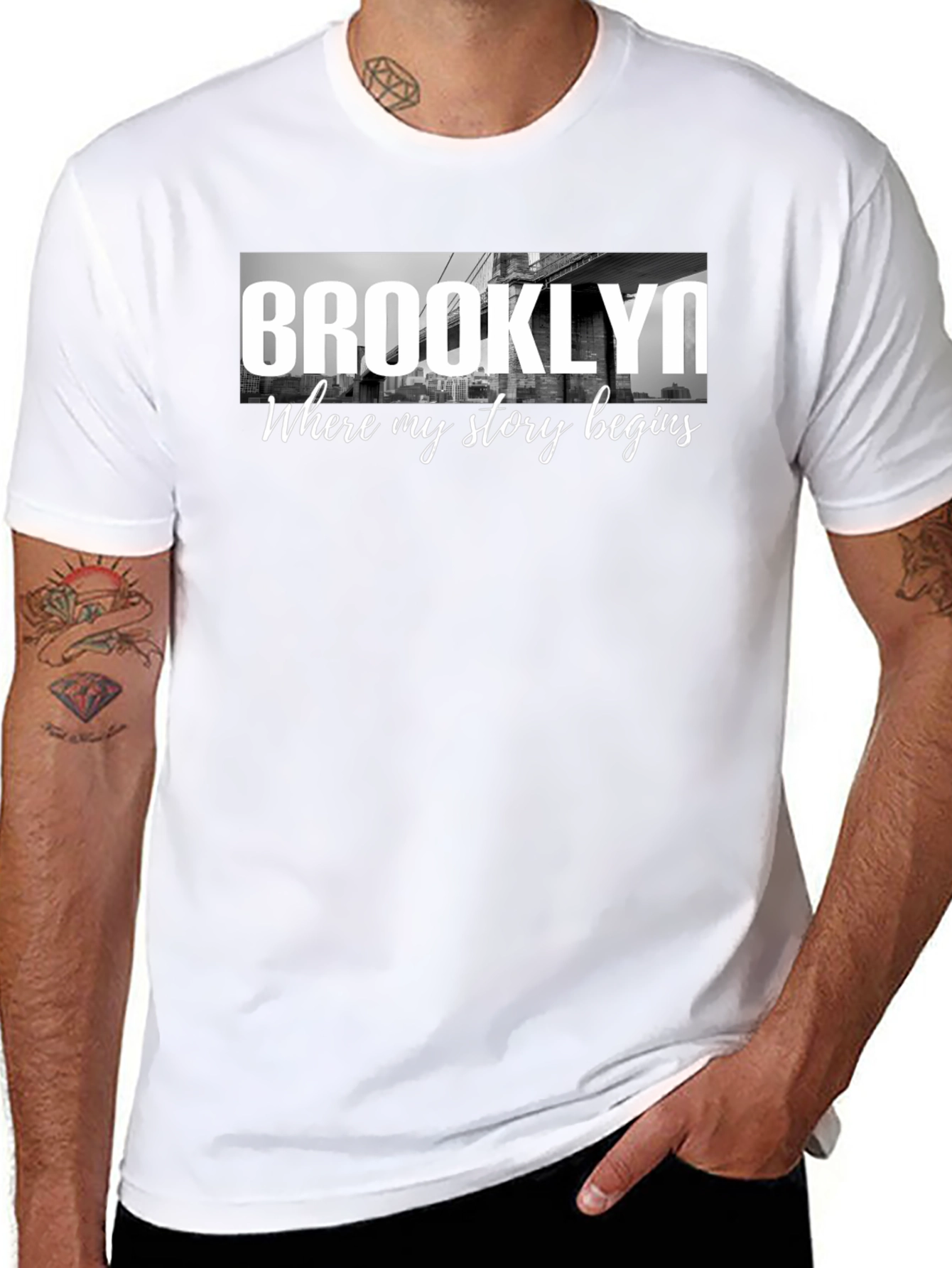 Brooklyn Story Begins Black Graphic Tee Shirt