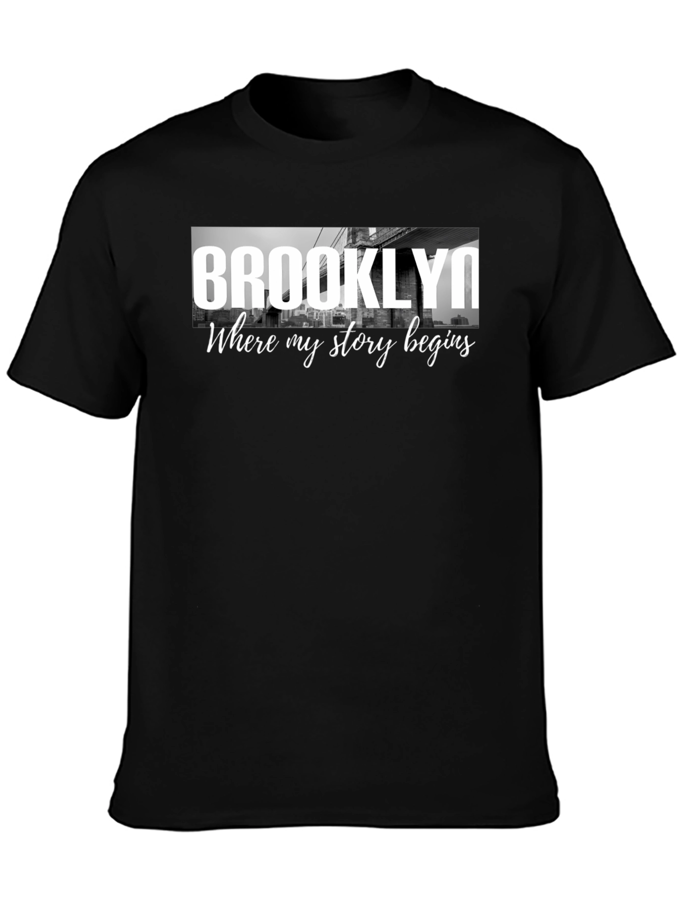 Brooklyn Story Begins Black Graphic Tee Shirt