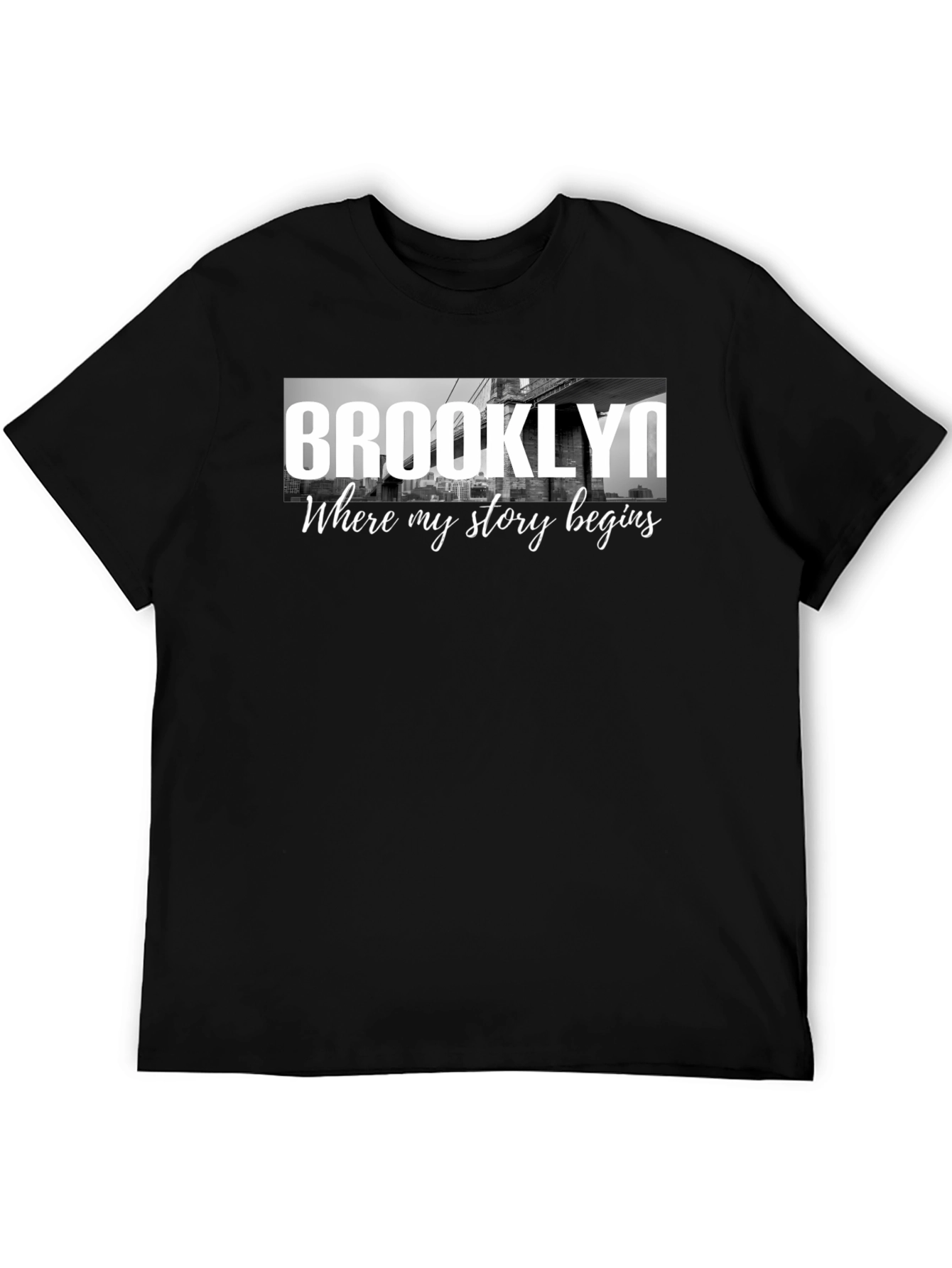 Brooklyn Story Begins Black Graphic Tee Shirt