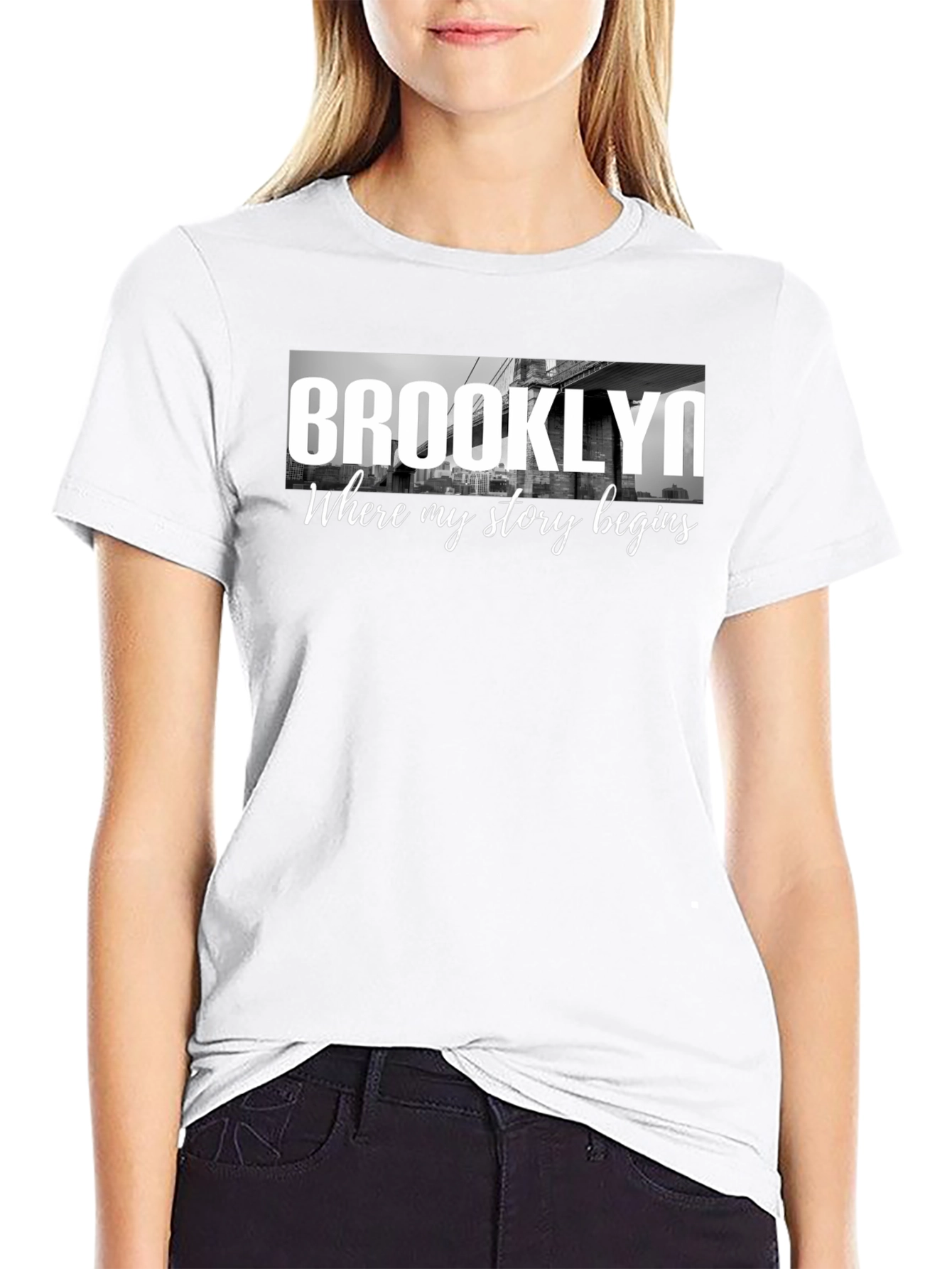 Brooklyn Story Begins Black Graphic Tee Shirt
