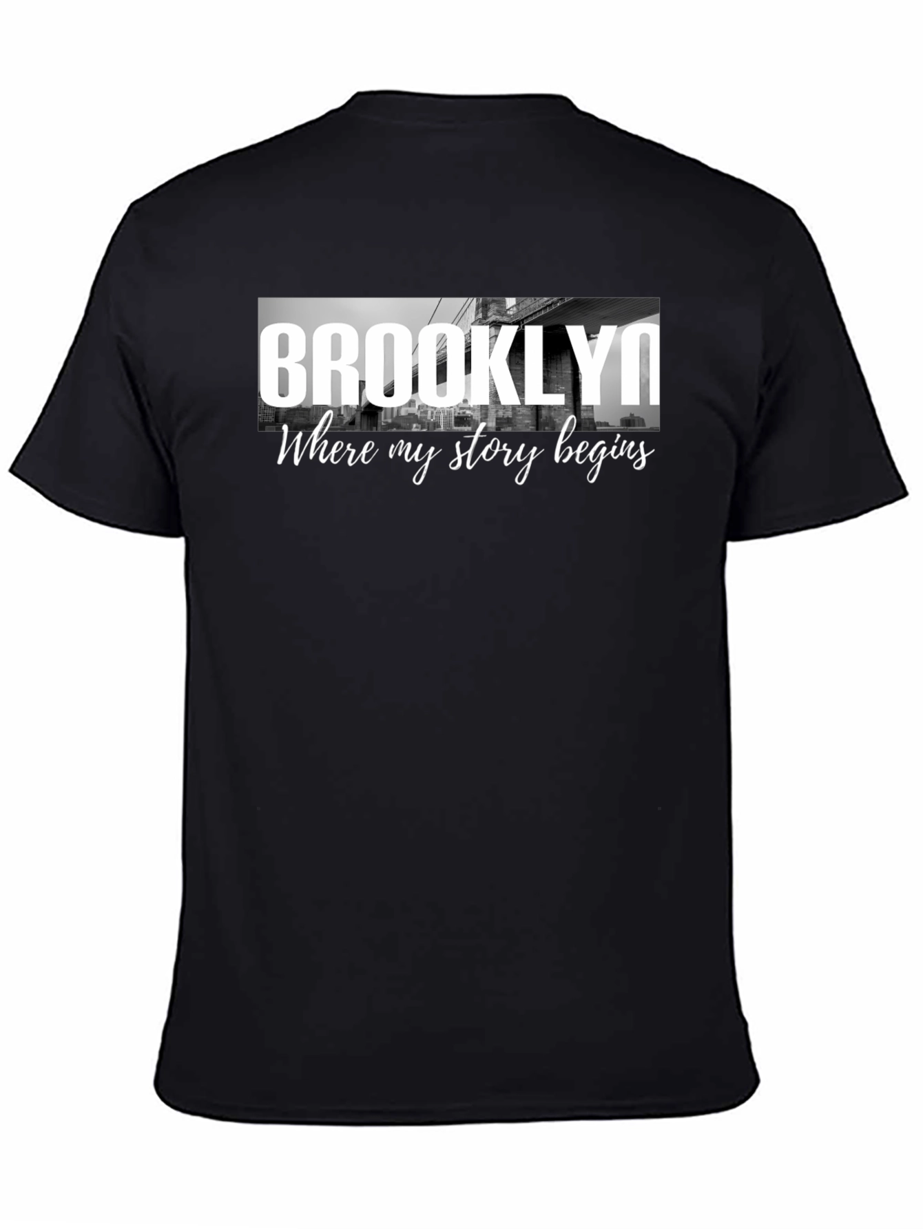 Brooklyn Story Begins Black Graphic Tee Shirt