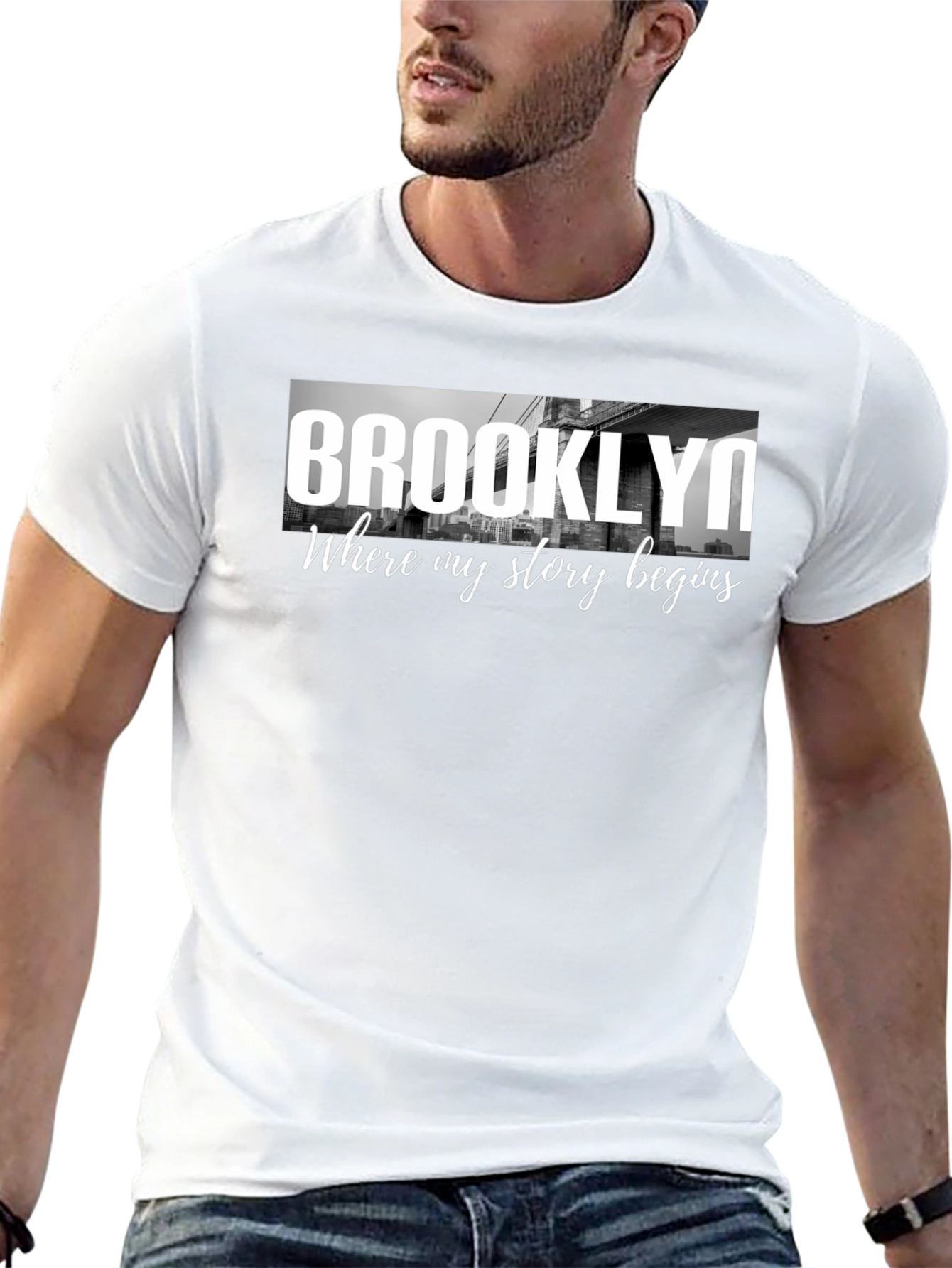 Brooklyn Story Begins Black Graphic Tee Shirt
