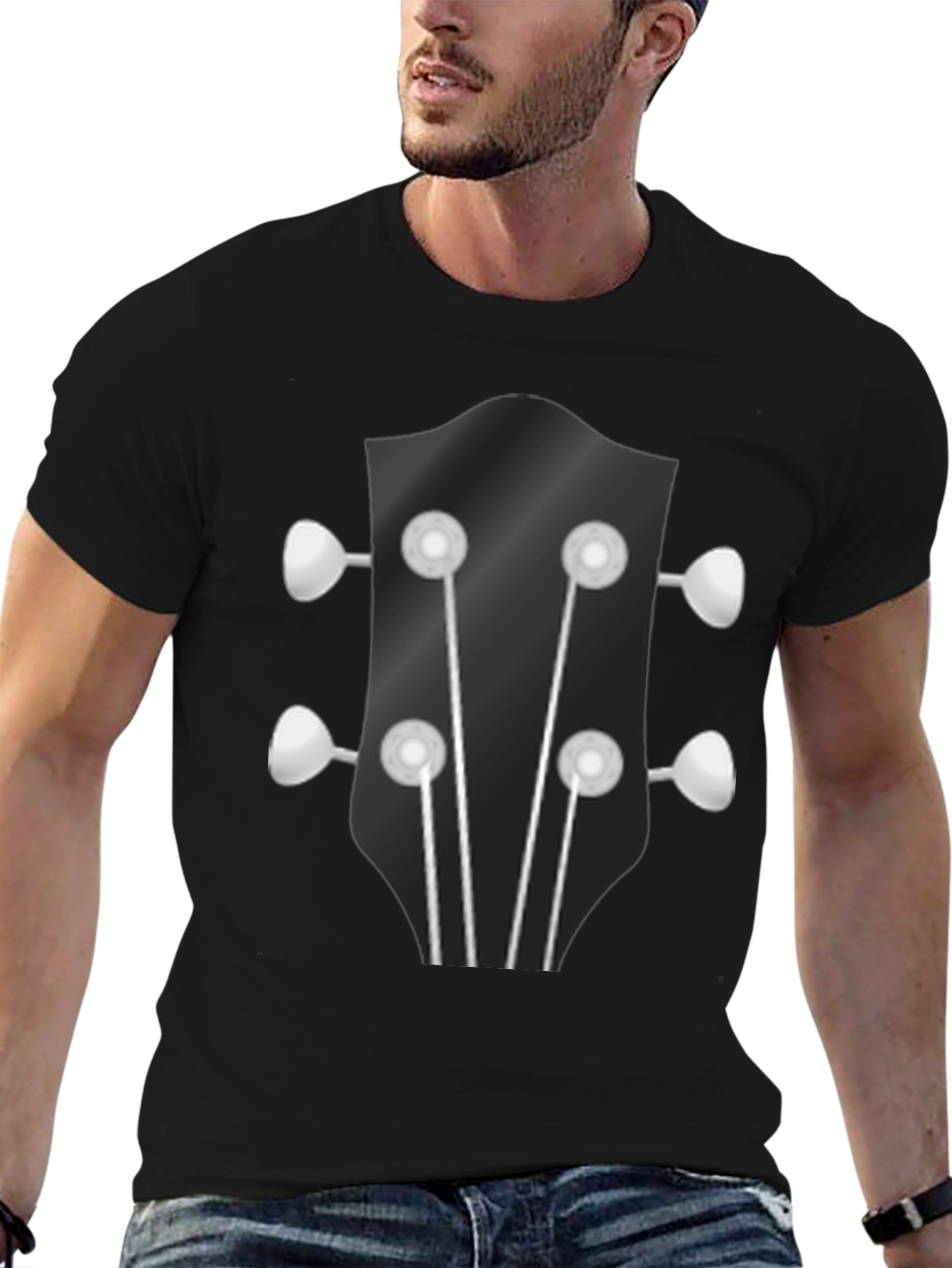 Guitar Headstock Graphic Tee - Music Lovers Shirt