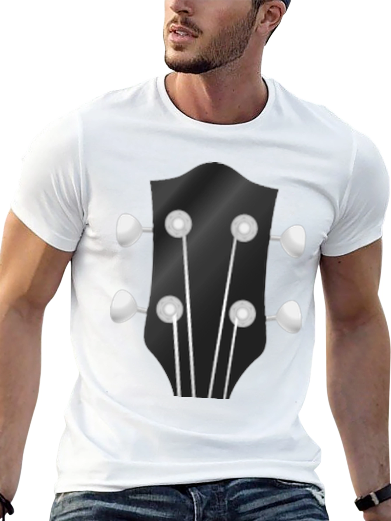 Guitar Headstock Graphic Tee - Music Lovers Shirt