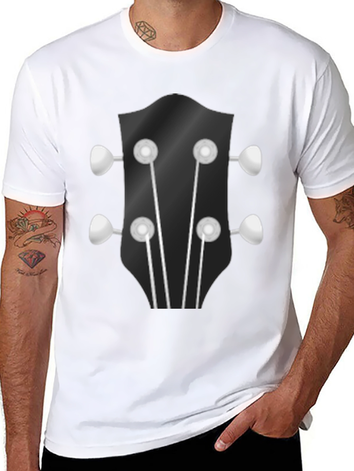 Guitar Headstock Graphic Tee - Music Lovers Shirt