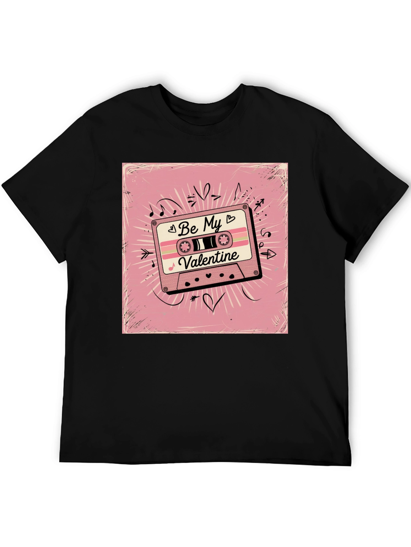 Retro Valentines Day Cassette Tape Graphic T-Shirt