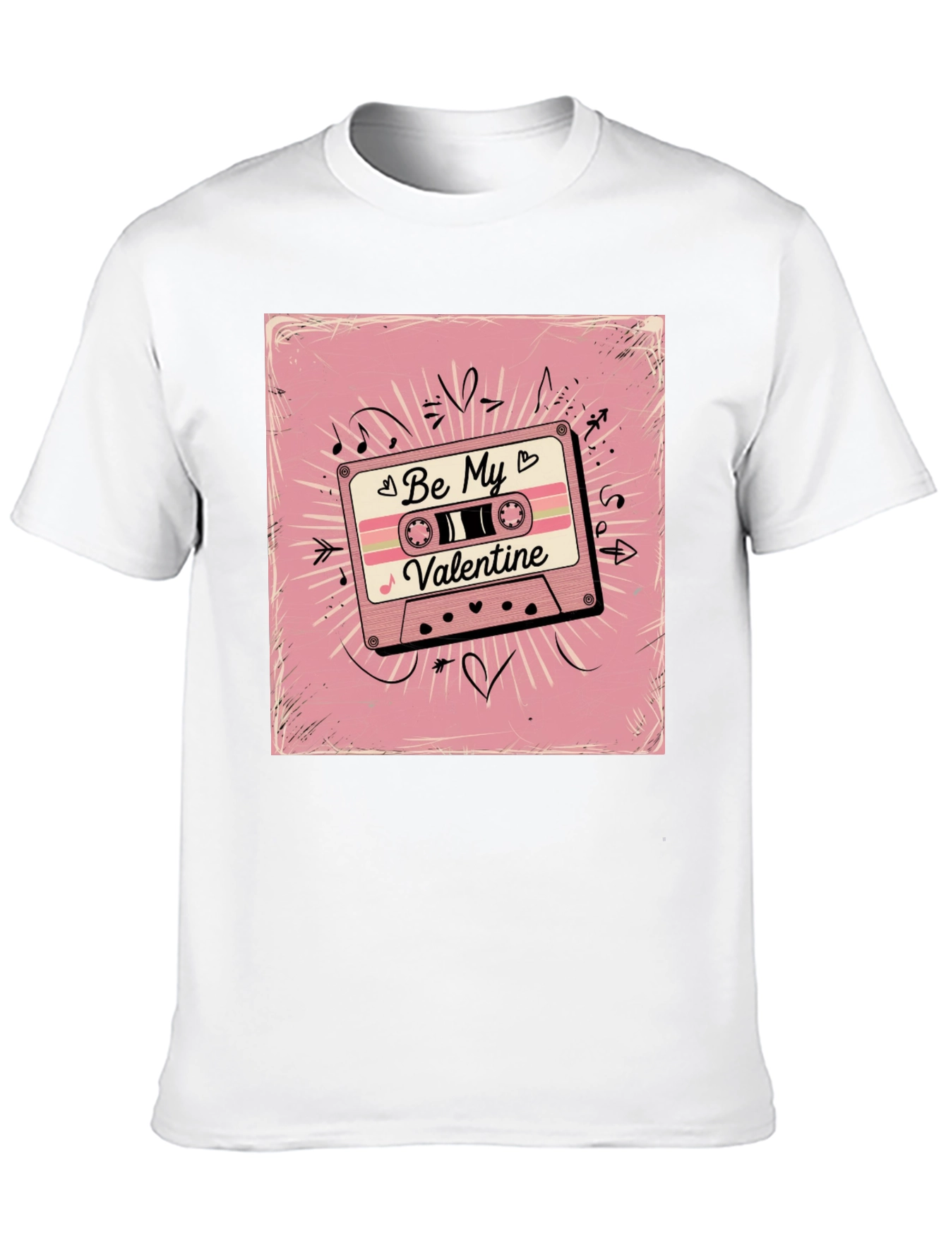Retro Valentines Day Cassette Tape Graphic T-Shirt