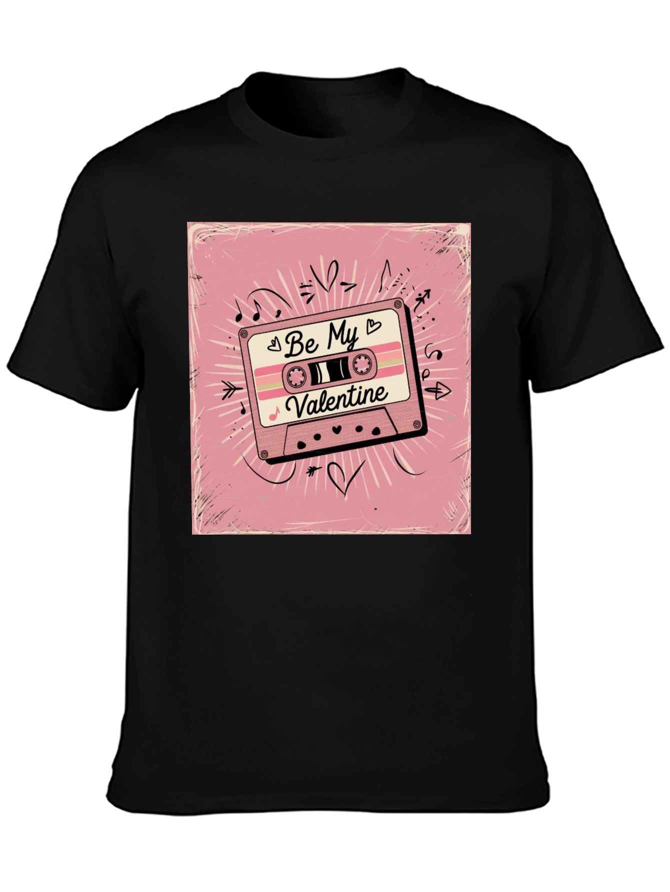 Retro Valentines Day Cassette Tape Graphic T-Shirt