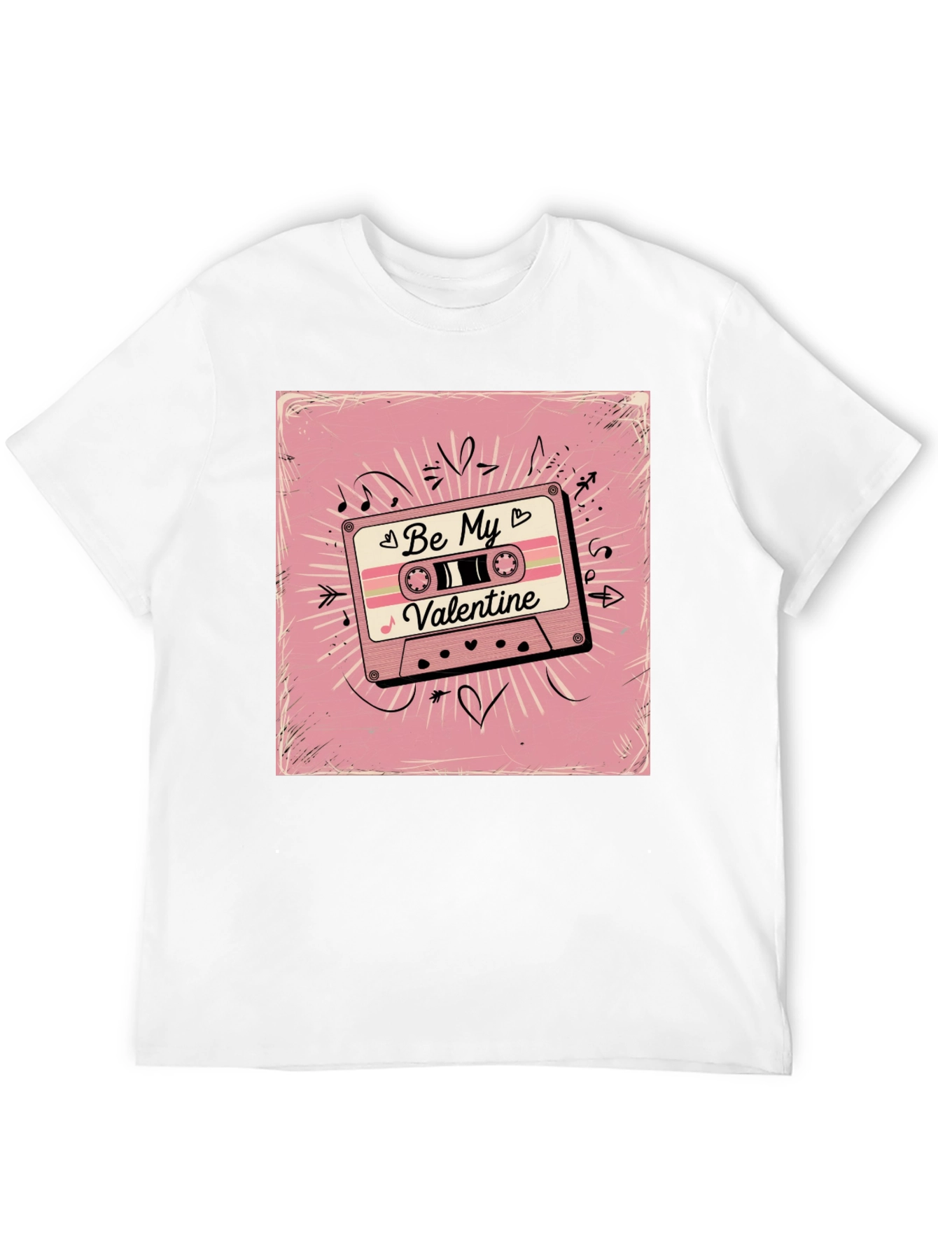 Retro Valentines Day Cassette Tape Graphic T-Shirt