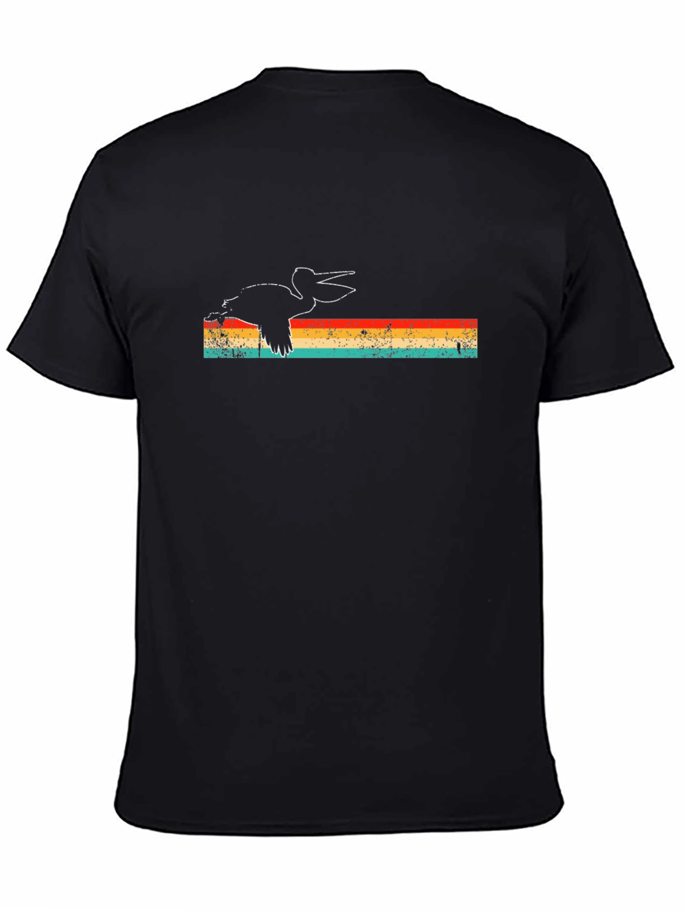 Retro Pelican T-Shirt - Black