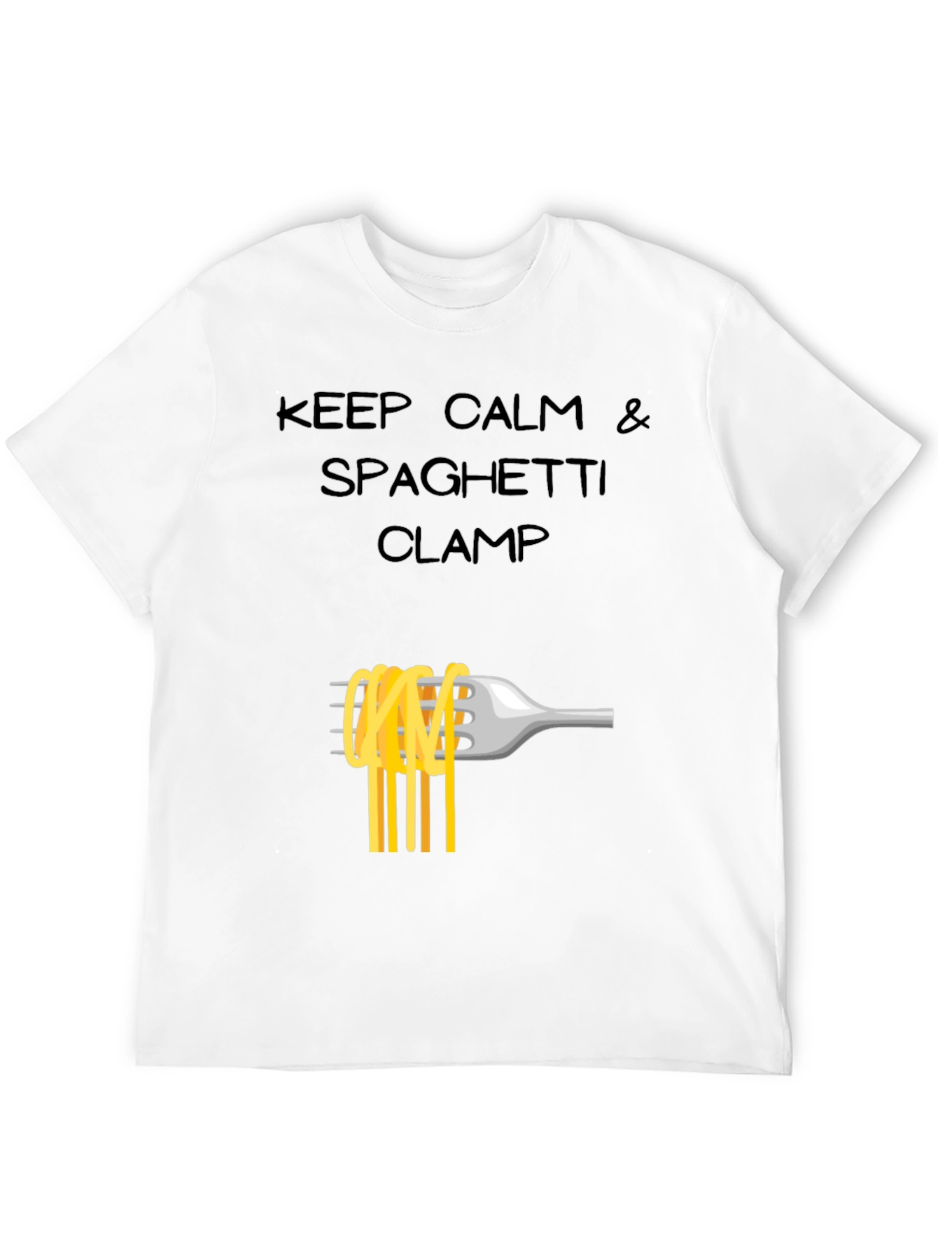 Keep Calm Spaghetti Clamp T-Shirt - Funny Foodie Tee