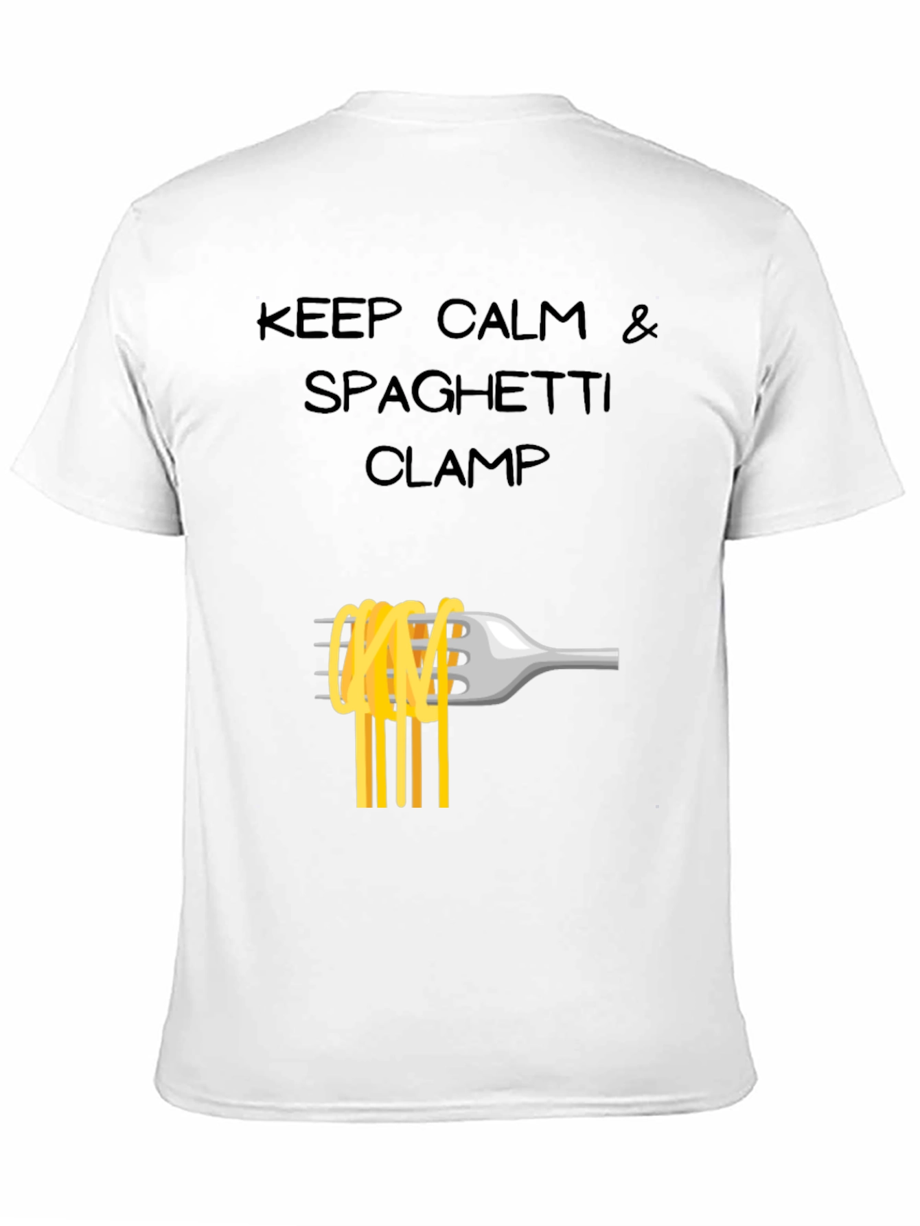 Keep Calm Spaghetti Clamp T-Shirt - Funny Foodie Tee