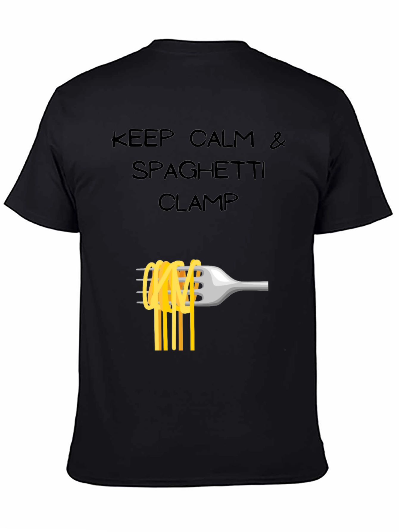 Keep Calm Spaghetti Clamp T-Shirt - Funny Foodie Tee