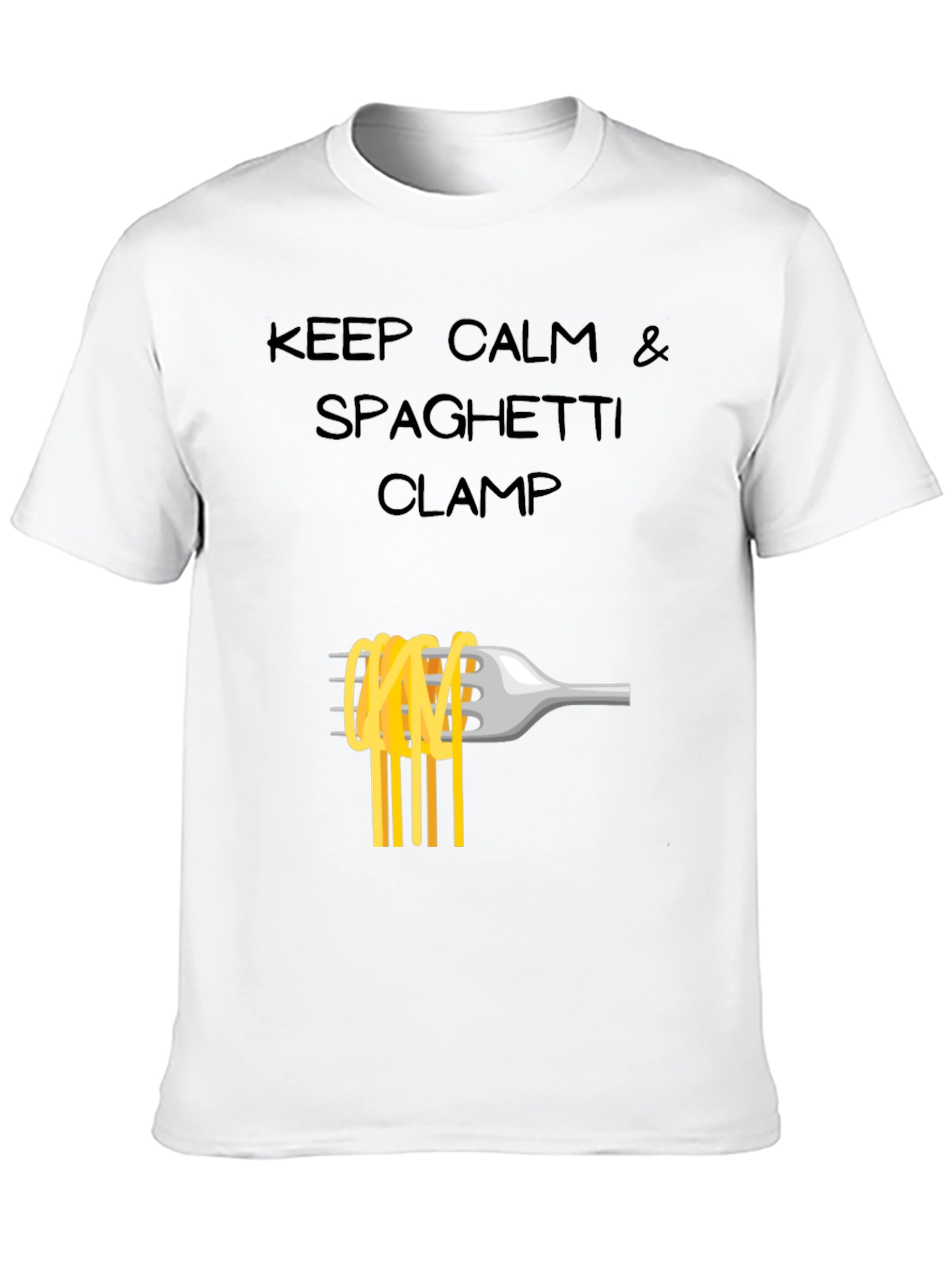 Keep Calm Spaghetti Clamp T-Shirt - Funny Foodie Tee