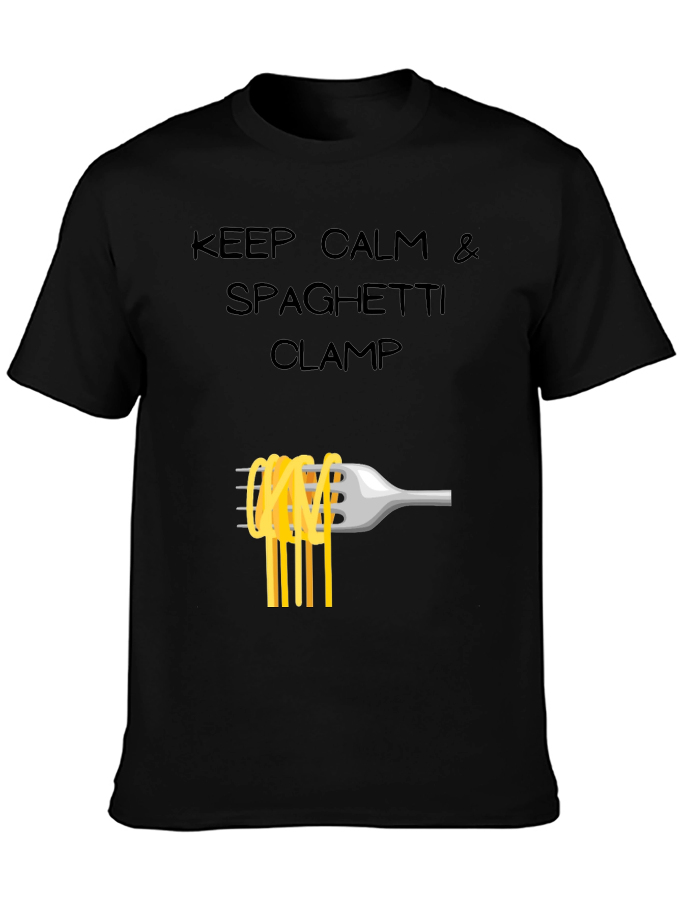 Keep Calm Spaghetti Clamp T-Shirt - Funny Foodie Tee
