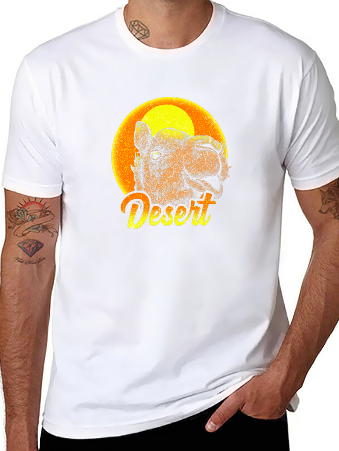 Desert Camel Graphic Tee - Mens Black T-Shirt