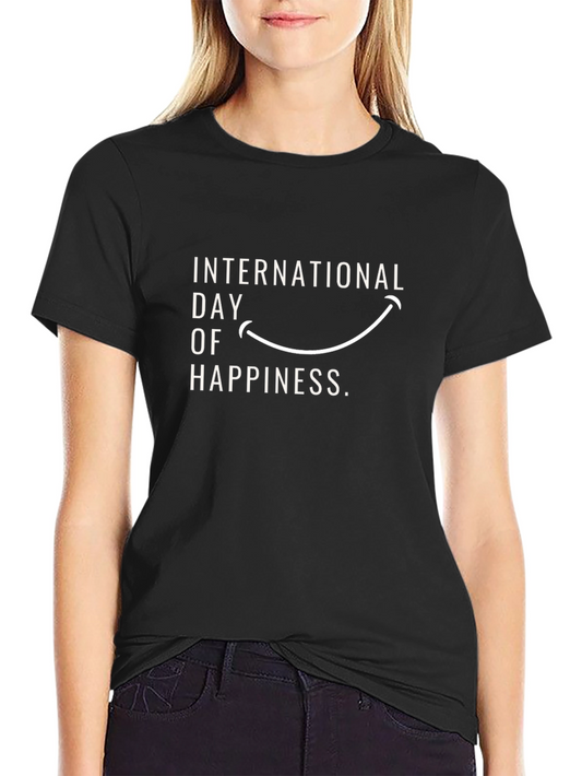 International Day of Happiness Black T-Shirt