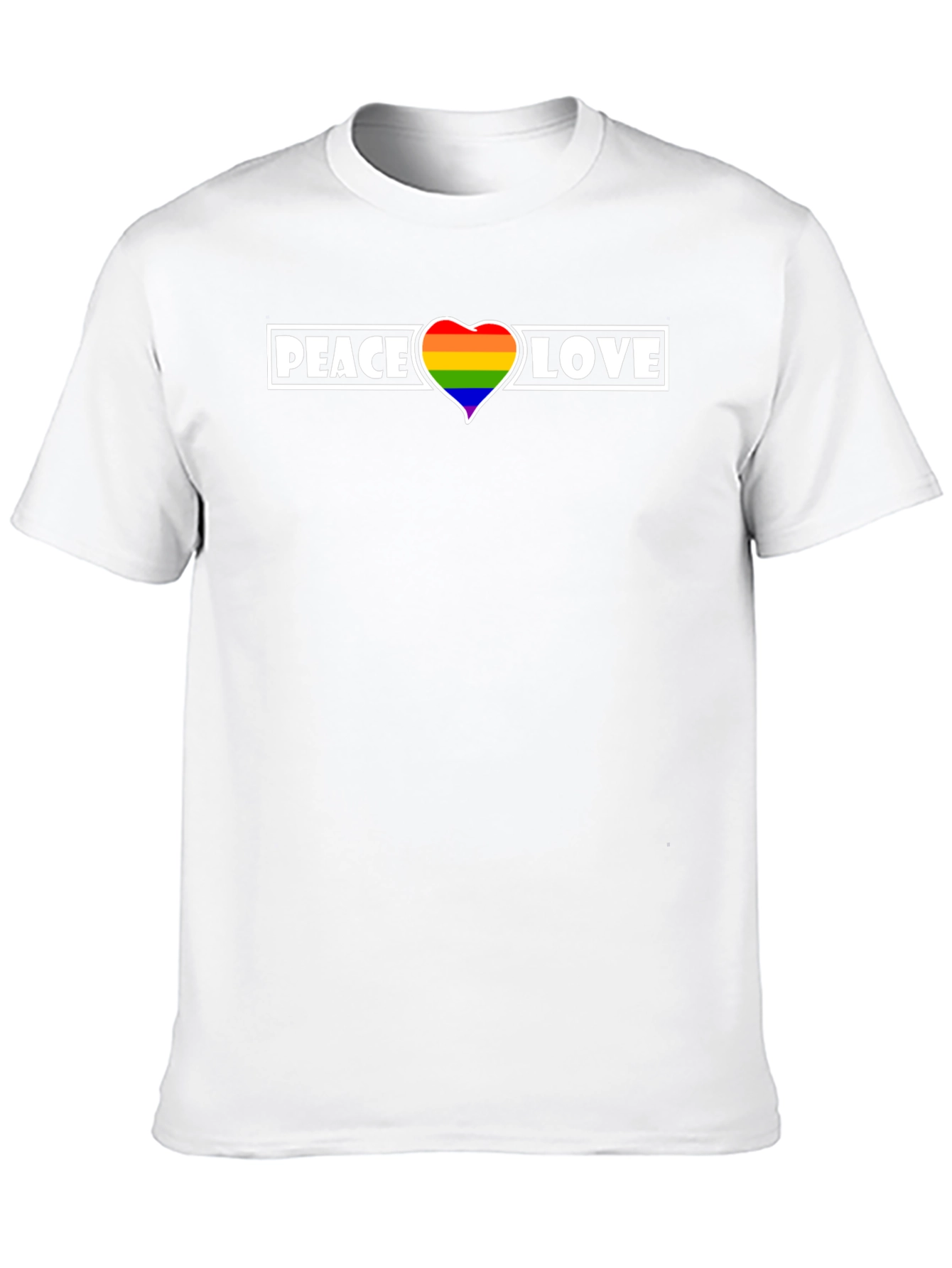 Peace Love Rainbow Heart T-Shirt - Pride Apparel