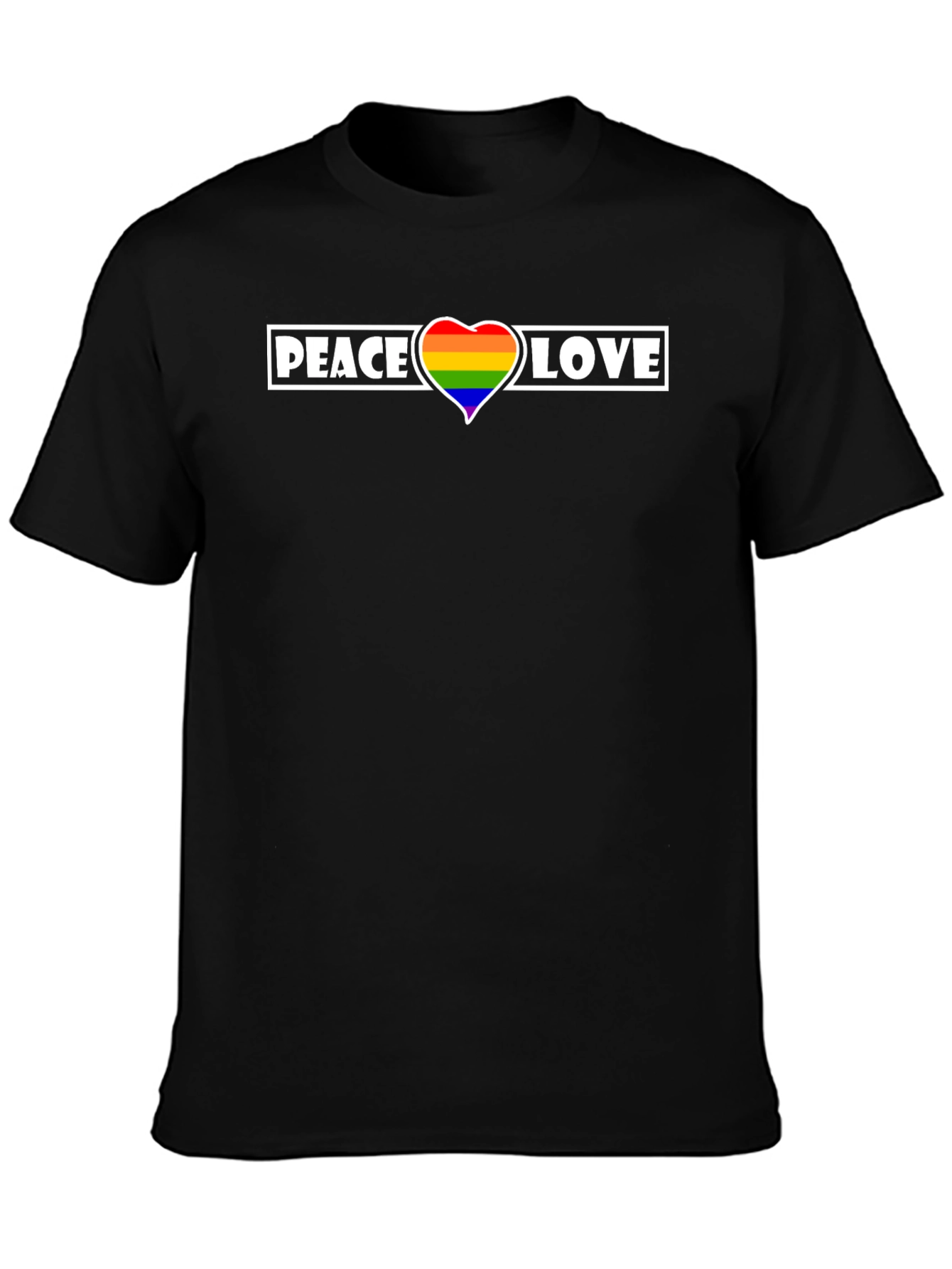 Peace Love Rainbow Heart T-Shirt - Pride Apparel