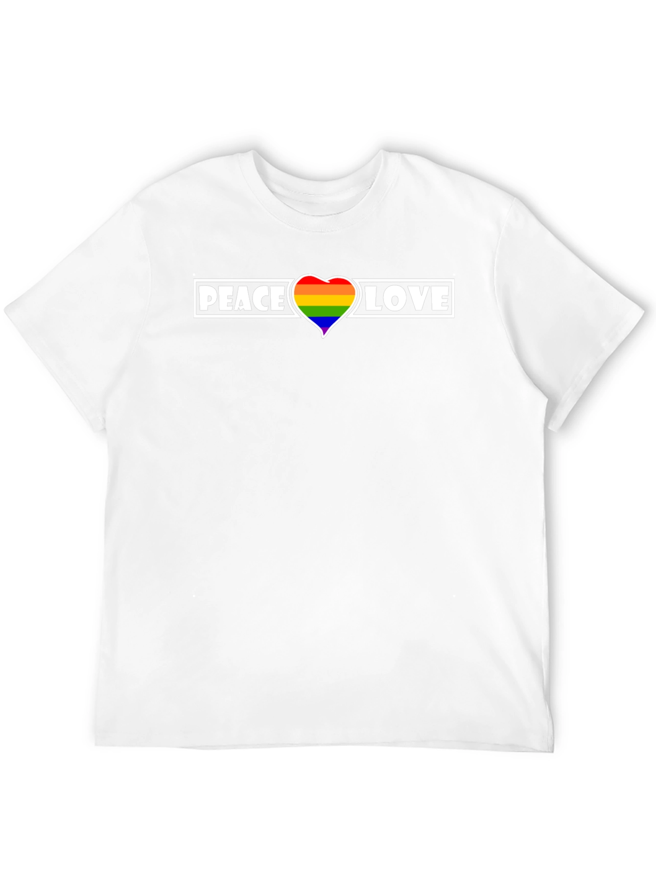 Peace Love Rainbow Heart T-Shirt - Pride Apparel