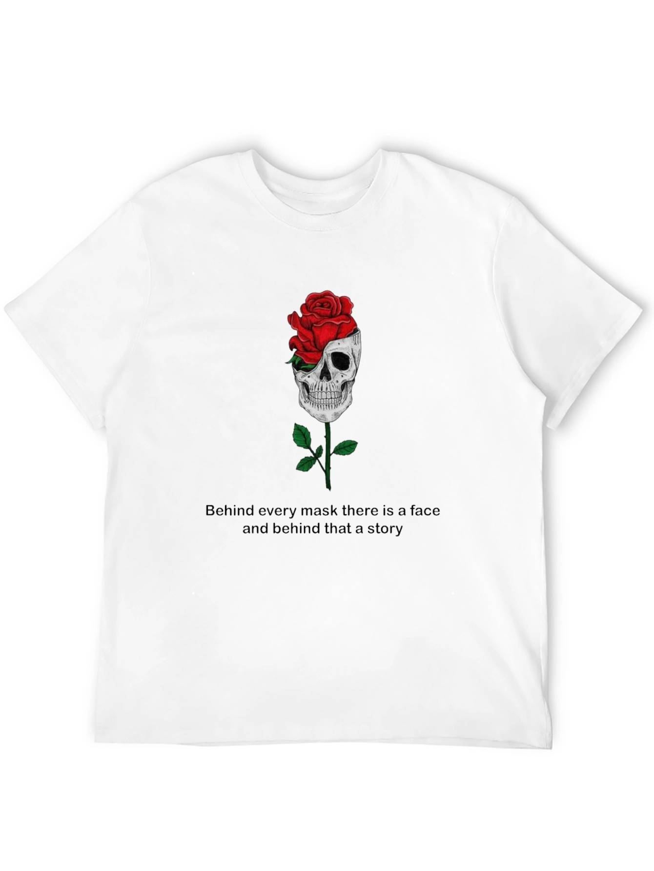 Skull Rose Graphic Tee - Behind Every Mask