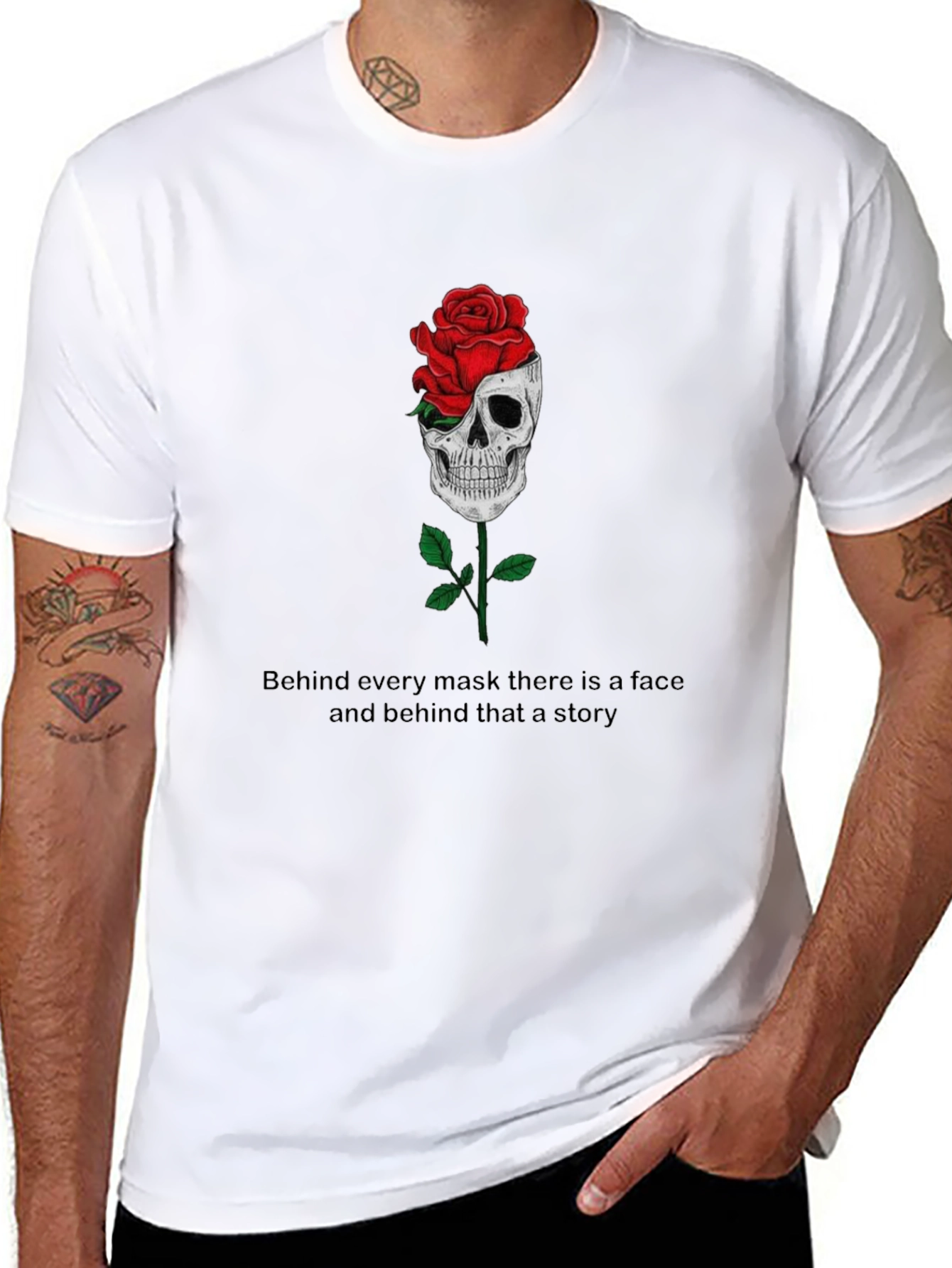 Skull Rose Graphic Tee - Behind Every Mask