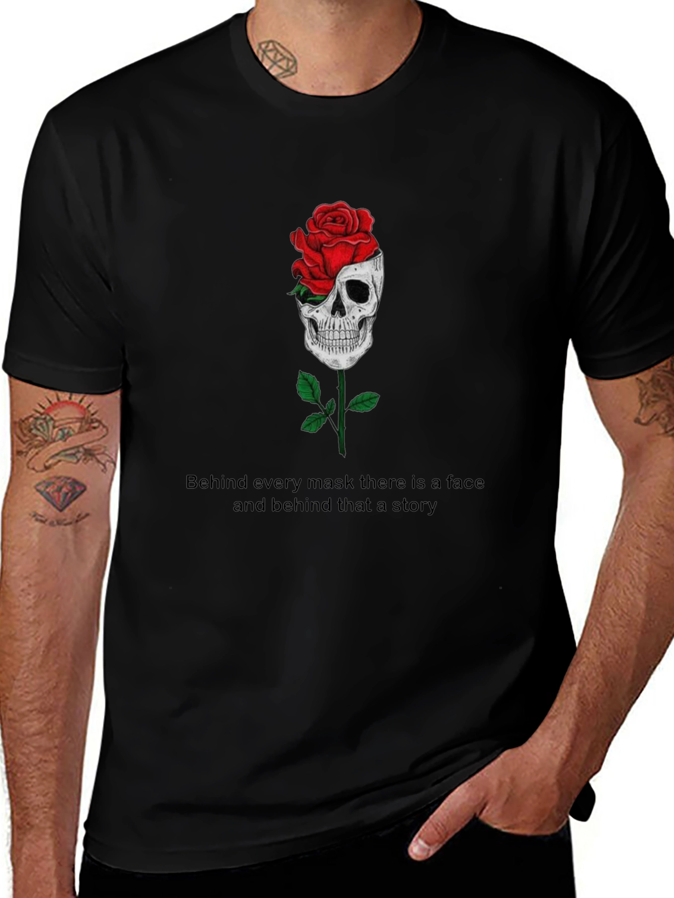 Skull Rose Graphic Tee - Behind Every Mask