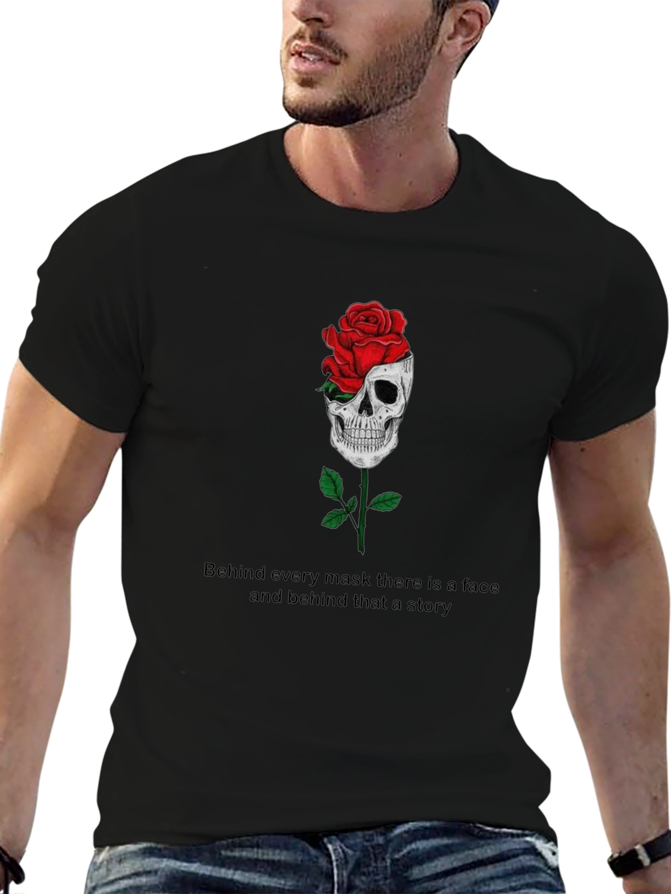Skull Rose Graphic Tee - Behind Every Mask