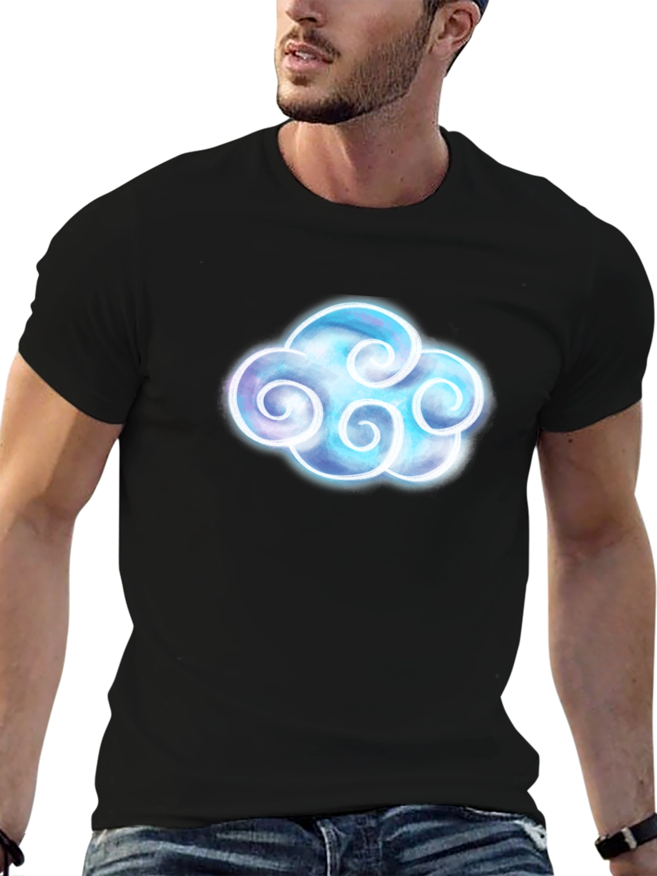 Cool Cloud Graphic Black T-Shirt