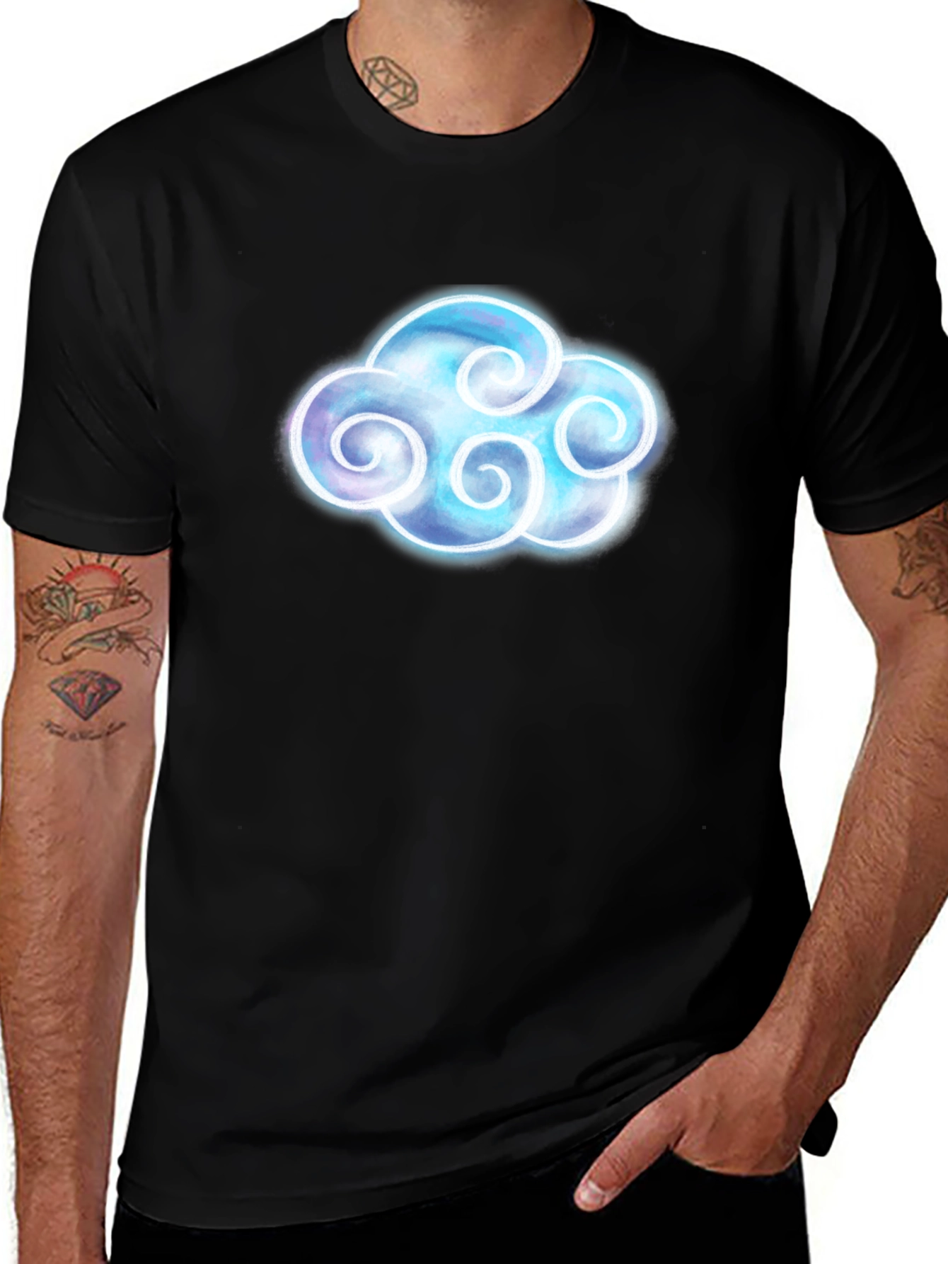 Cool Cloud Graphic Black T-Shirt