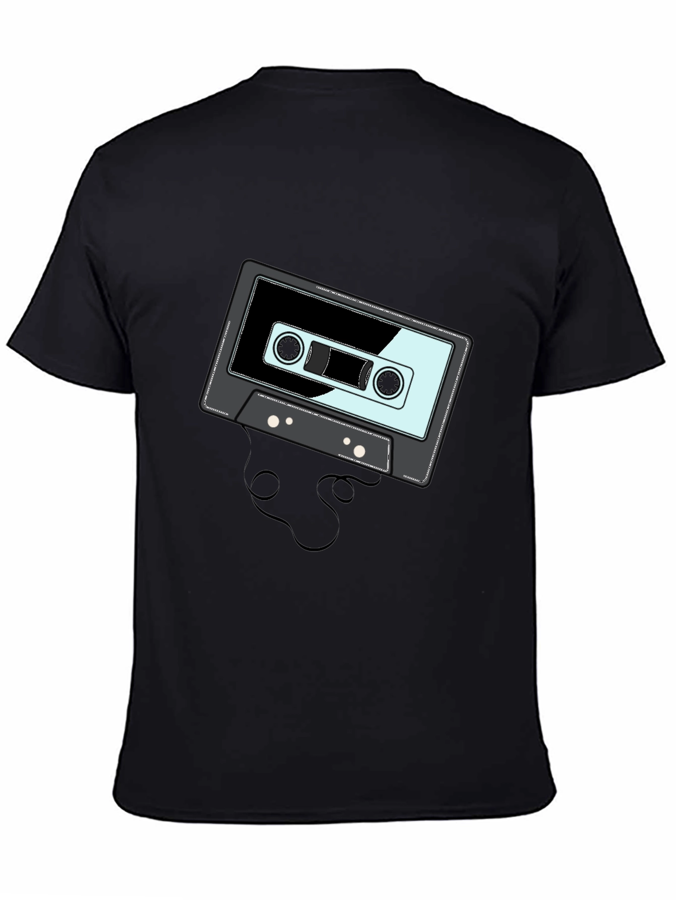 Retro Cassette Tape Graphic Black T-Shirt