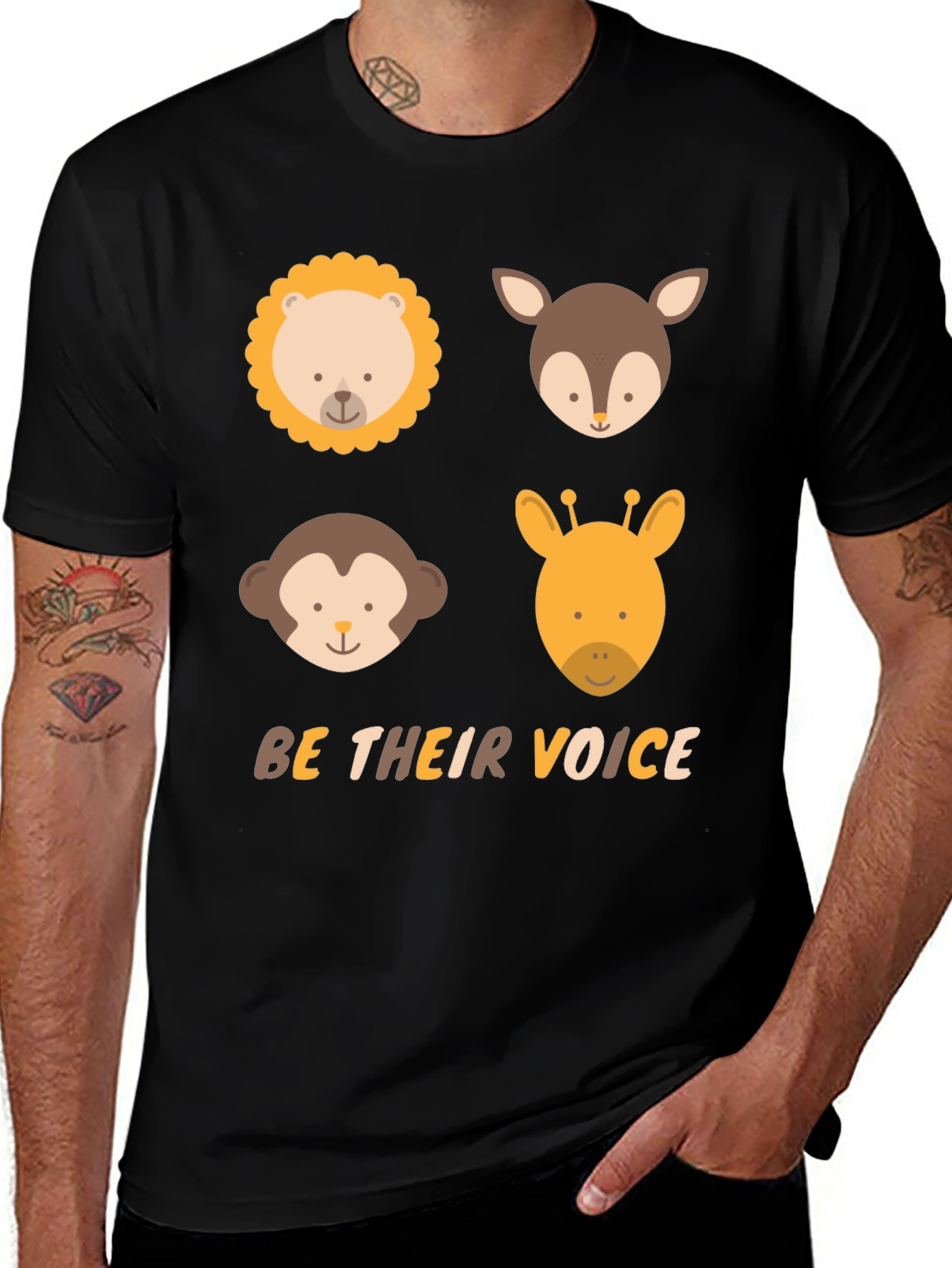 Animal Faces T-Shirt - Be Their Voice Tee