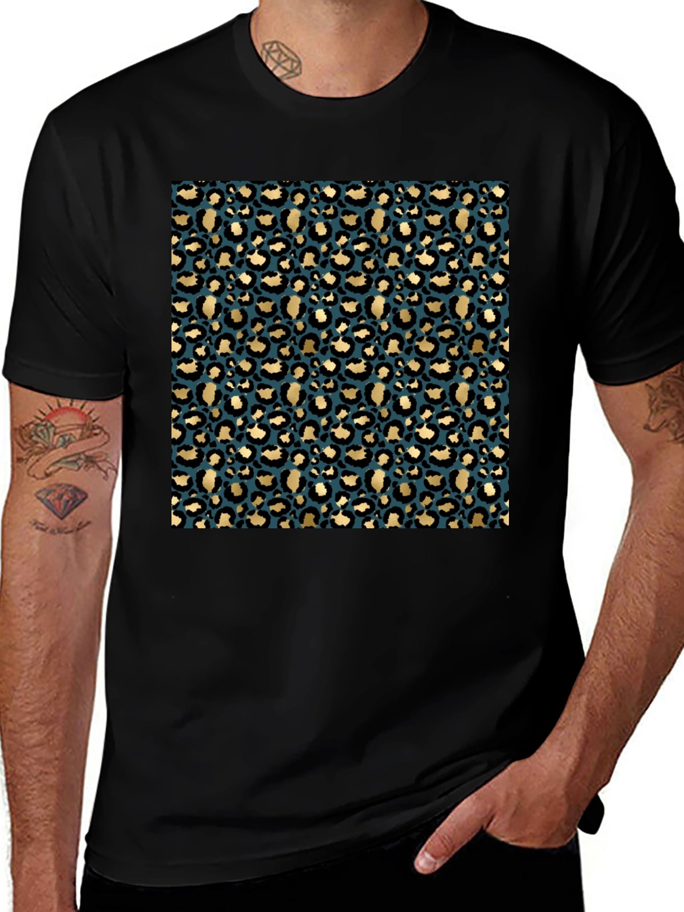Leopard Print Crew Neck T-Shirt