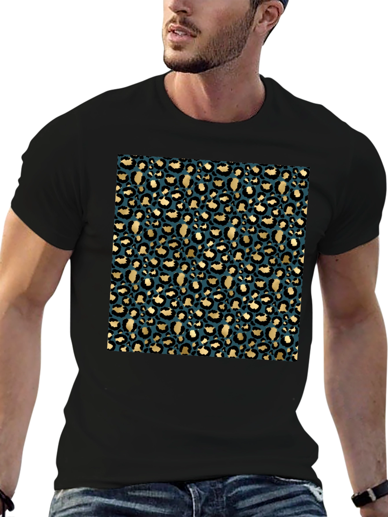 Leopard Print Crew Neck T-Shirt