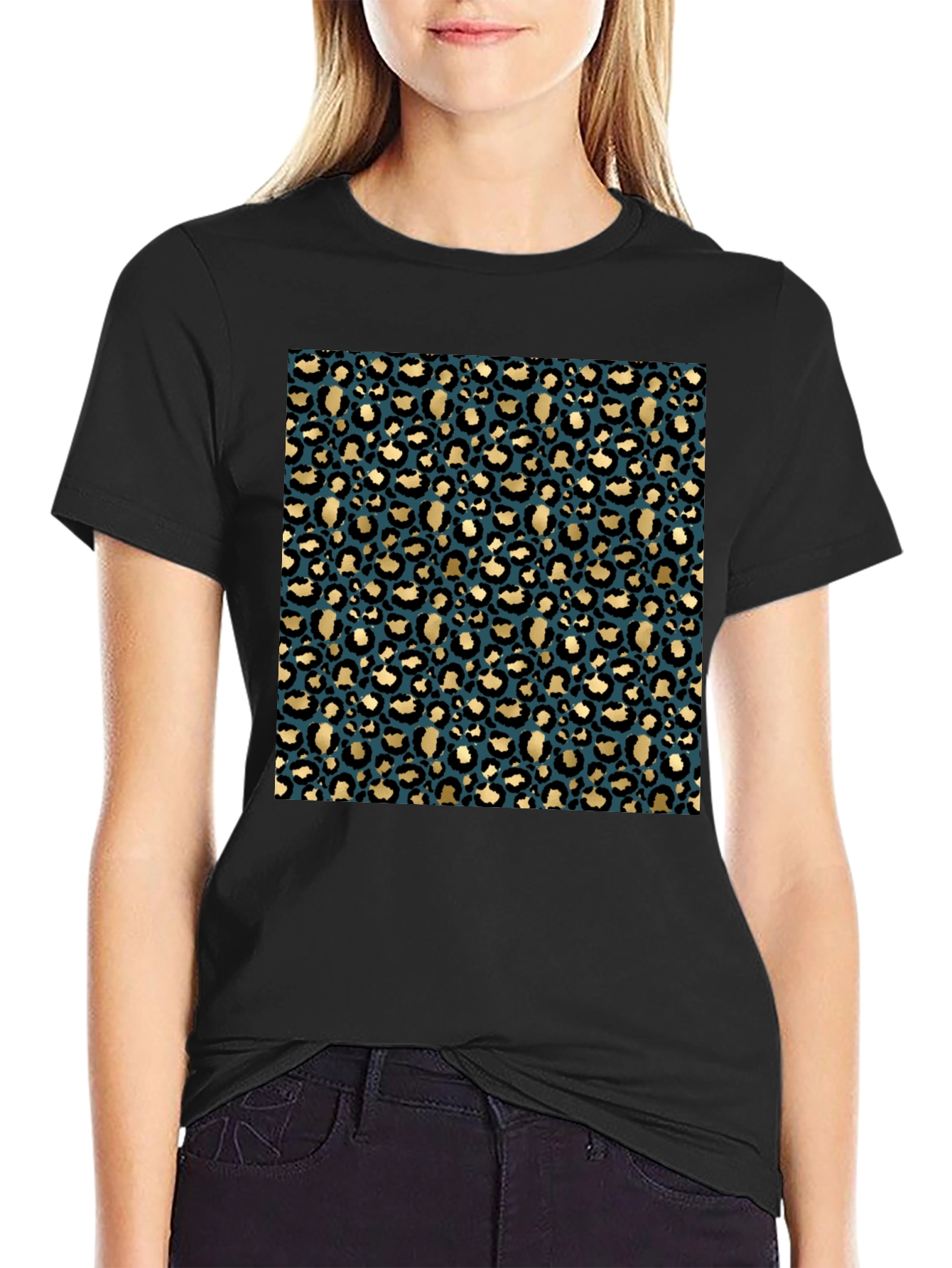 Leopard Print Crew Neck T-Shirt